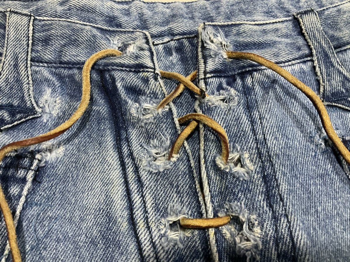 Hysteric Glamour × If Six Was Nine × Japanese Brand 🔥Sick Y2K Japanese Fleur Laces Up Flared Denim Size US 32 / EU 48 - 9 Thumbnail