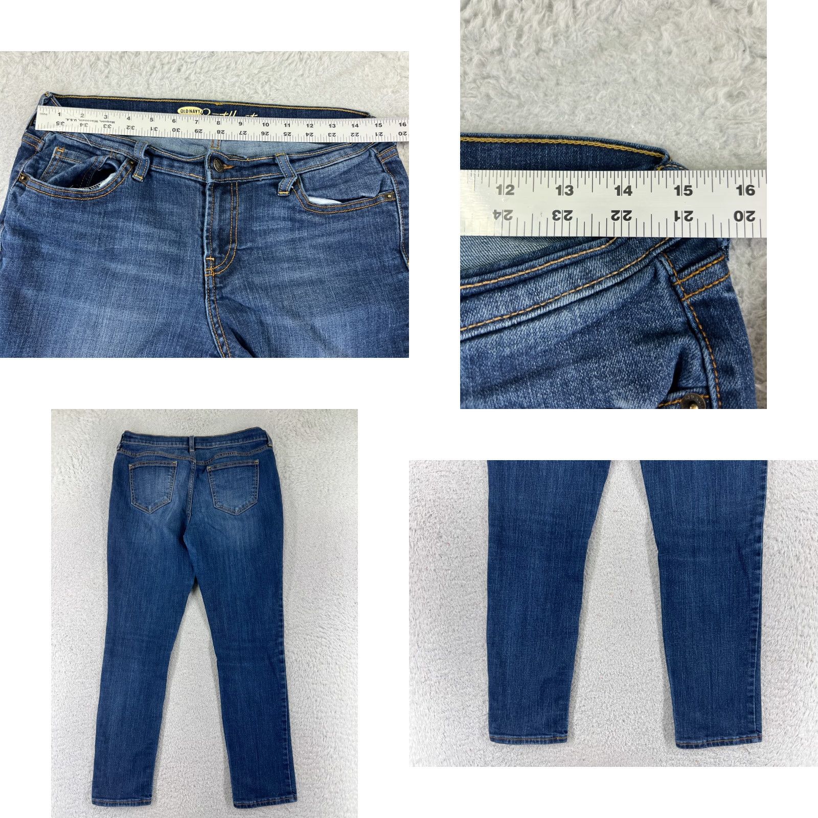 Old Navy Old Navy Jeans Womens 6 Blue Denim Skinny 5-Pocket Regular Crop Comfort Slimming Stretch Cotton Blend Size 28" / US 6 / IT 42 - 9 Thumbnail