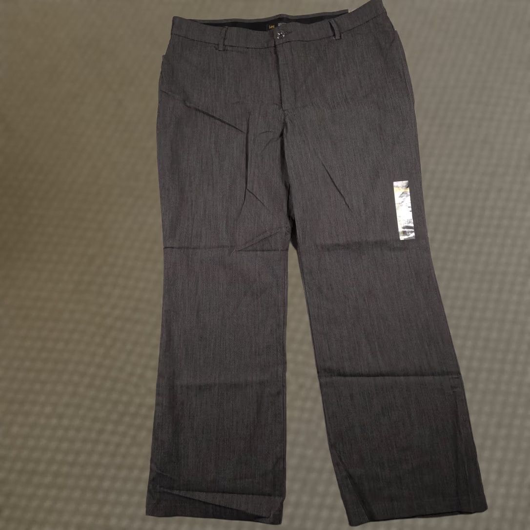 Lee Lee Pants Womens 18 Medium Gray Trouser Regular Fit Flex Motion Mid Rise Work Shirt? Size 40" / US 18 - 1 Thumbnail