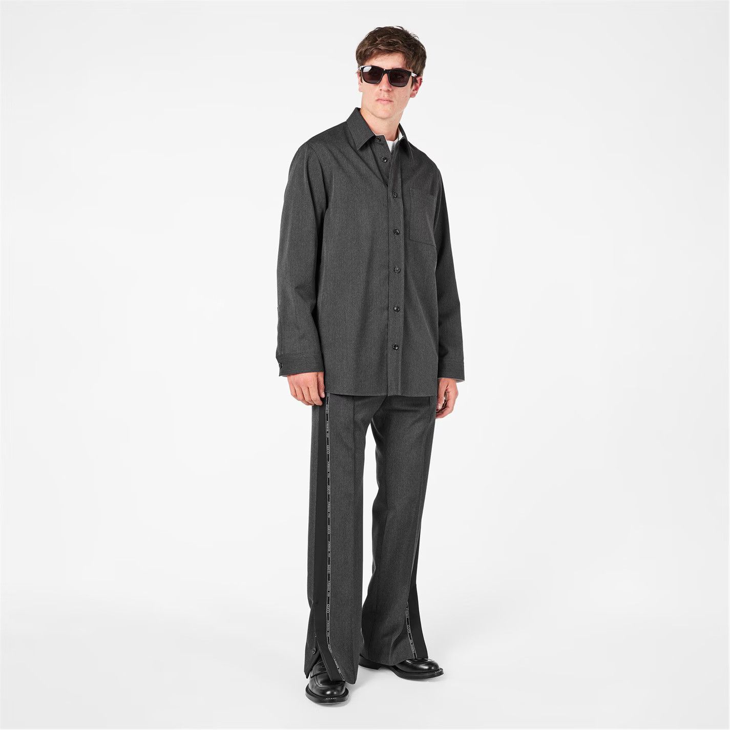 Gucci o1g2r1mq0426 Logo Wool Trousers in Dark Grey Size US 32 / EU 48 - 6 Thumbnail