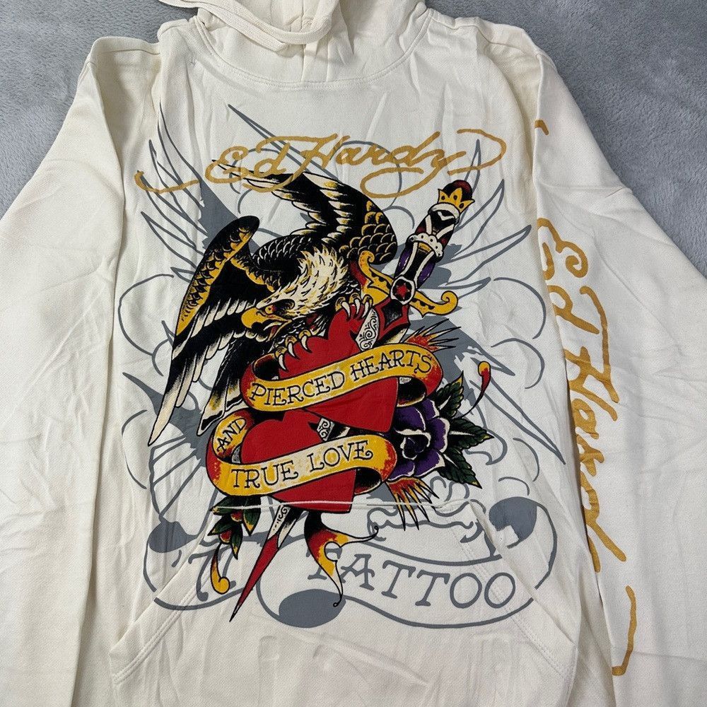 Ed Hardy Ed Hardy NWT Men's Size Medium Pierced Heart Eagle Cream Ho Size US M / EU 48-50 / 2 - 8 Thumbnail