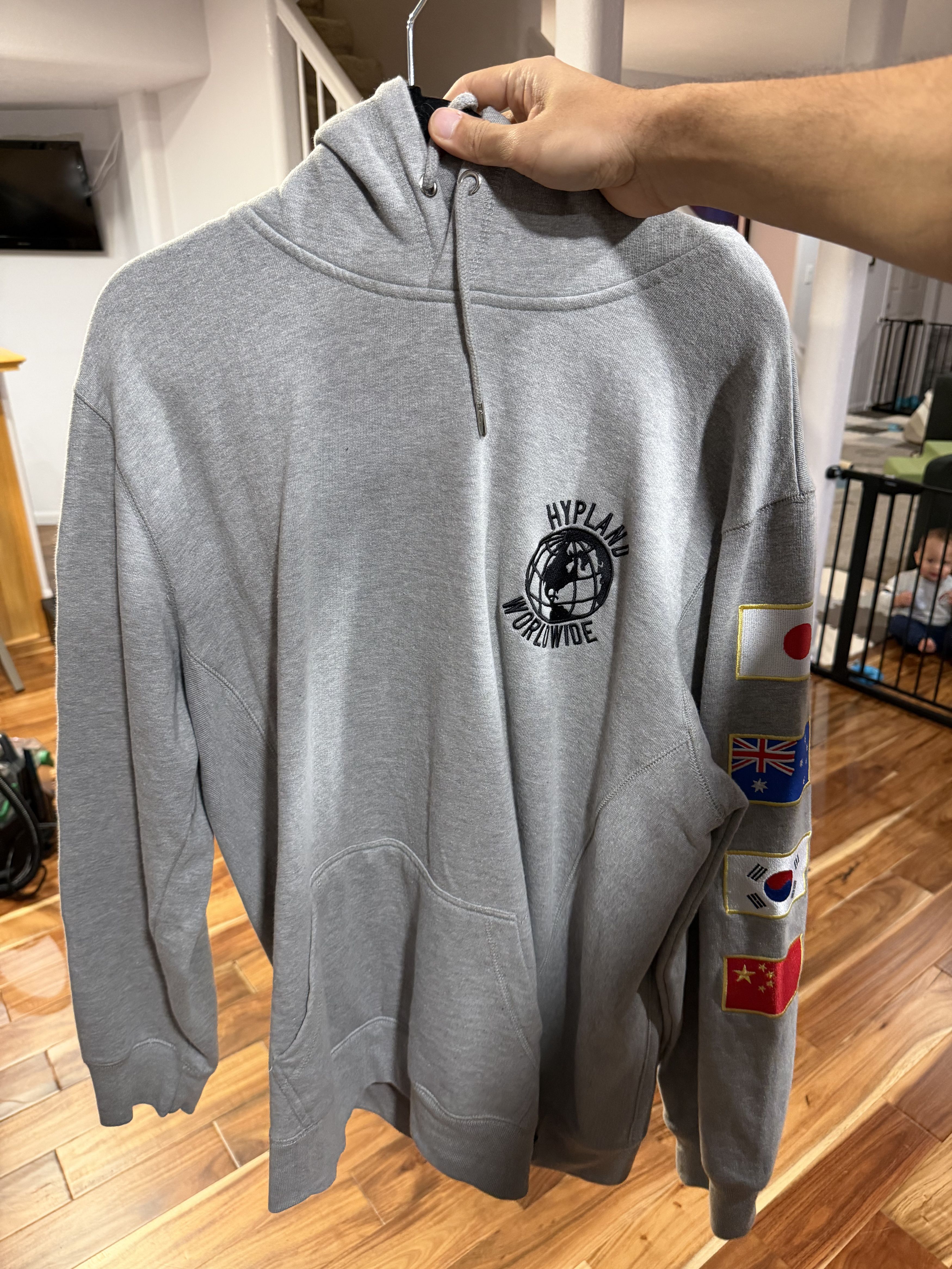 Hypland Hypland Worldwide Flag Hoodie – Grey – Size XL Size US XL / EU 56 / 4 - 3 Thumbnail