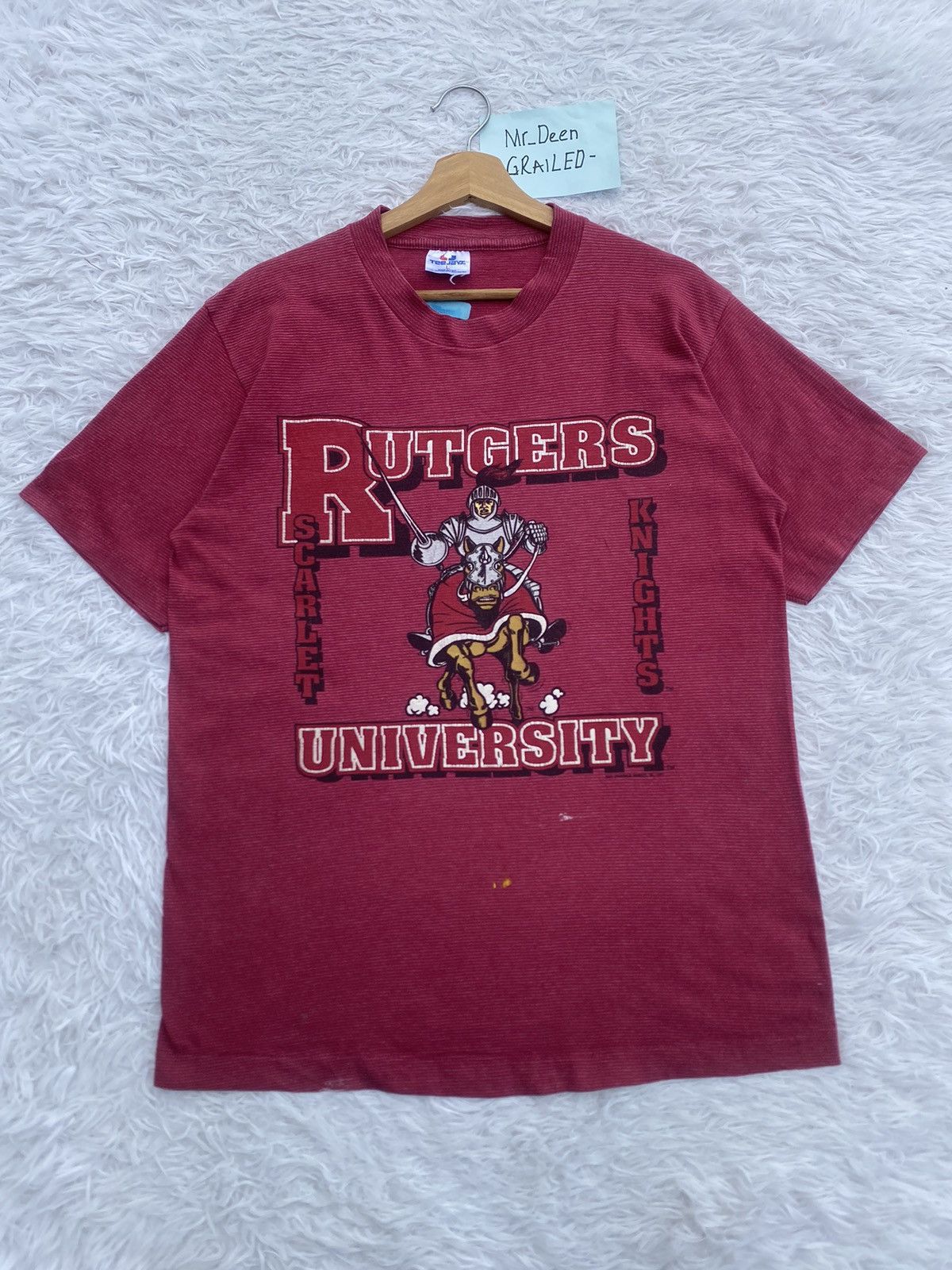 Vintage Vintage 90s Rutgers University Scarlet Knights NCAA T-Shirt Size US L / EU 52-54 / 3 - 1 Thumbnail