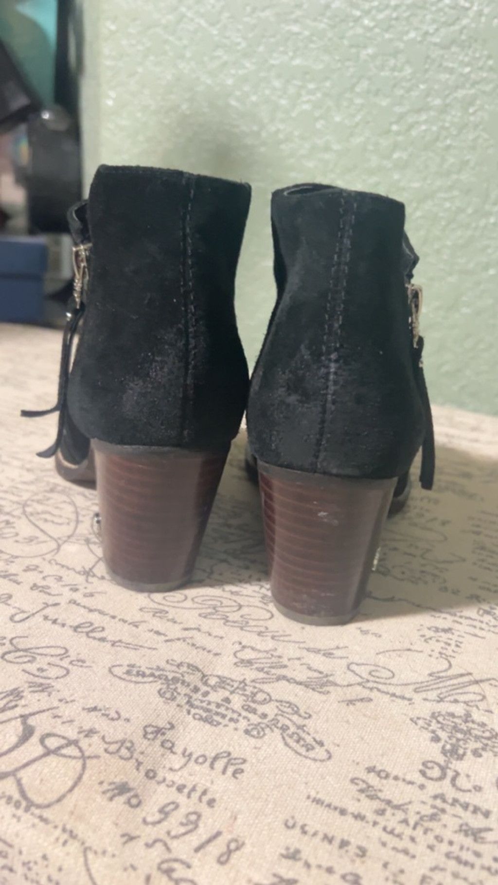 Sam Edelman Women's Sam Edelman Black Suede Ankle Boots 7.5 Size US 7.5 / IT 37.5 - 3 Thumbnail