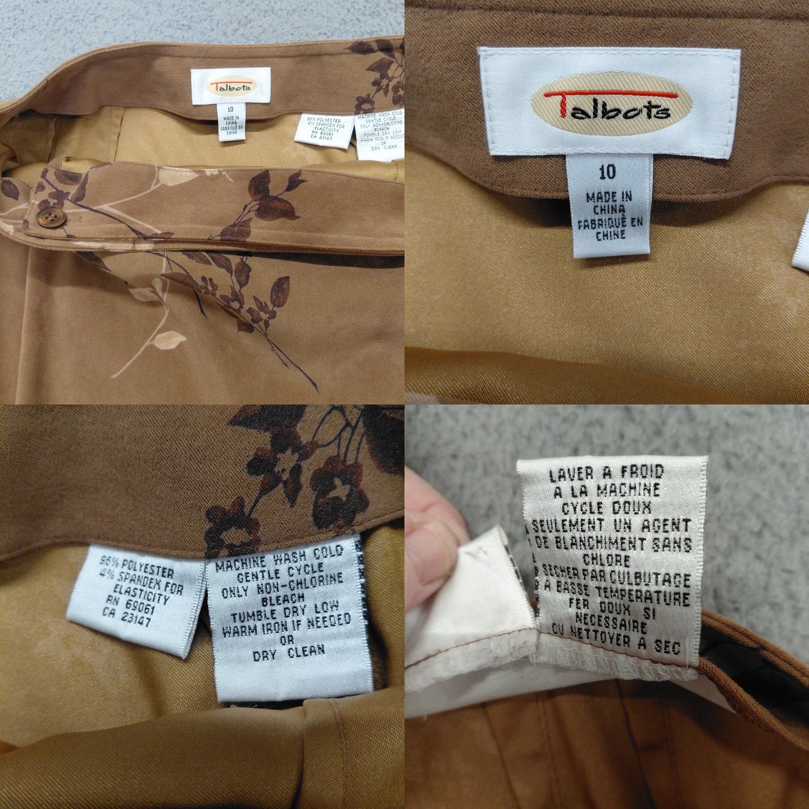 Talbots VINTAGE Talbots Skirt Women’s 10 Brown Wrap Around Faux Suede Maxi Leaves Flowers Size 32" / US 10 / IT 46 - 8 Thumbnail
