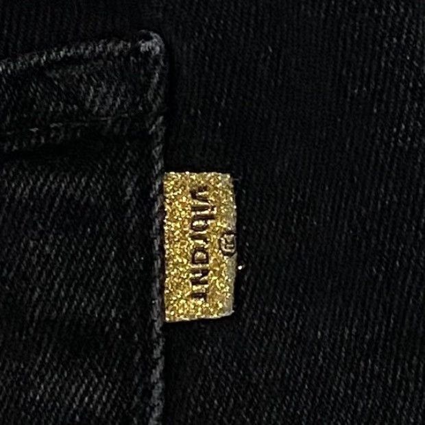 Vintage VIBRANT MIU Jeans Black Distressed Ripped High Rise Straight Leg 3 Juniors Women's USA Made Size 26" / US 2 / IT 38 - 6 Thumbnail