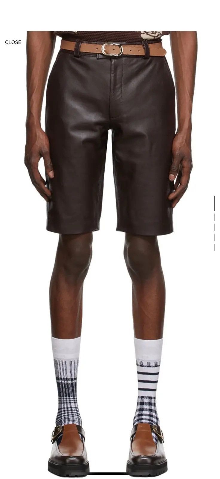 Ernest W. Baker Ernest W. Baker Brown Leather Shorts - XL - 52 Size US 36 / EU 52 - 1 Thumbnail