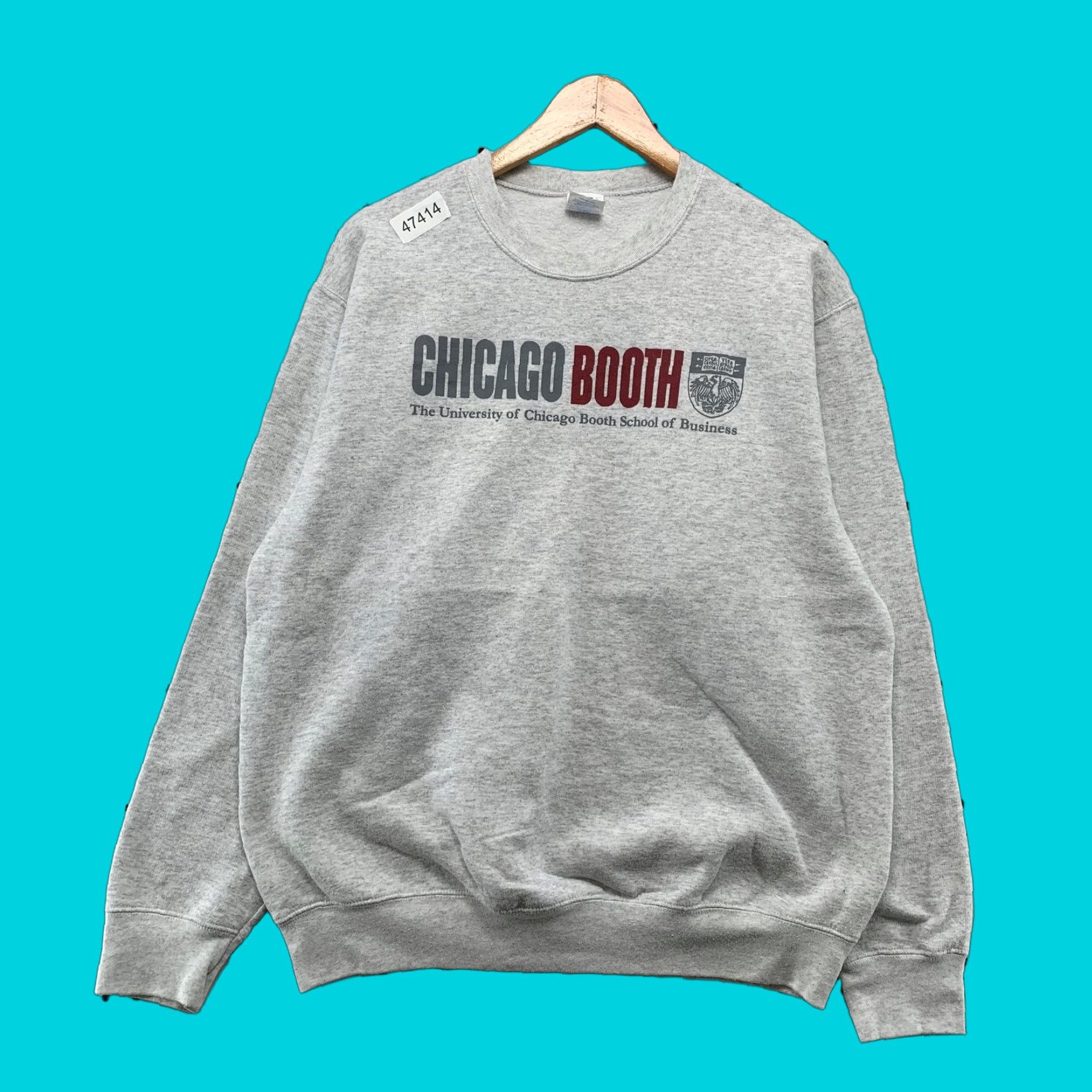 Port & Company VINTAGE Port & Company Chicago Booth University Chicago Sweatshirt Mens Large Gray Fleece Crewneck Size US L / EU 52-54 / 3 - 1 Thumbnail