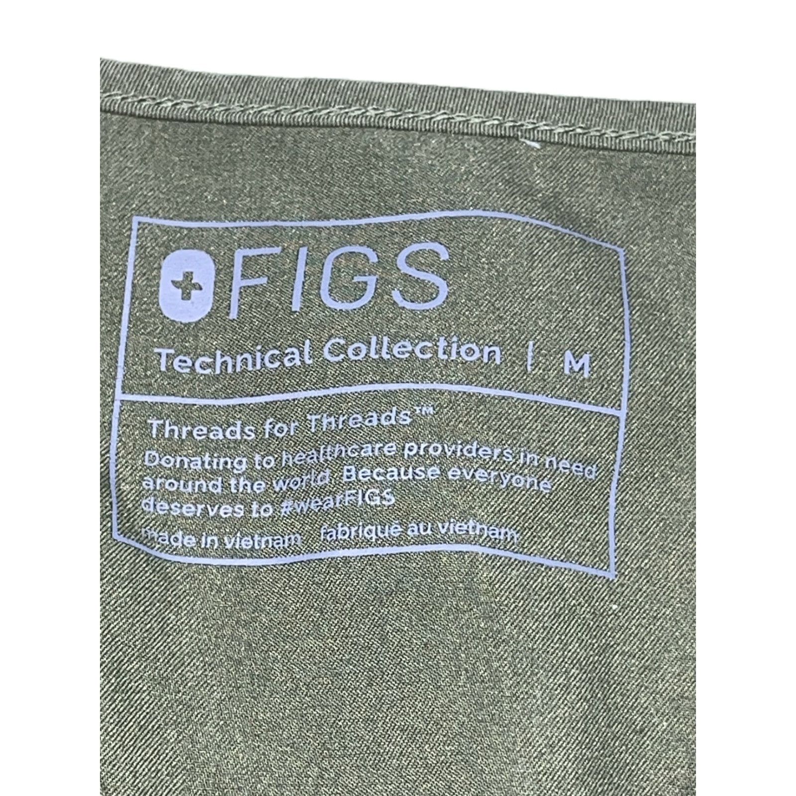 Vintage FIGS Scrubs Top Shirt Womens MEDIUM GREEN V Neck pullover Technical Collection M Size M / US 6-8 / IT 42-44 - 2 Thumbnail