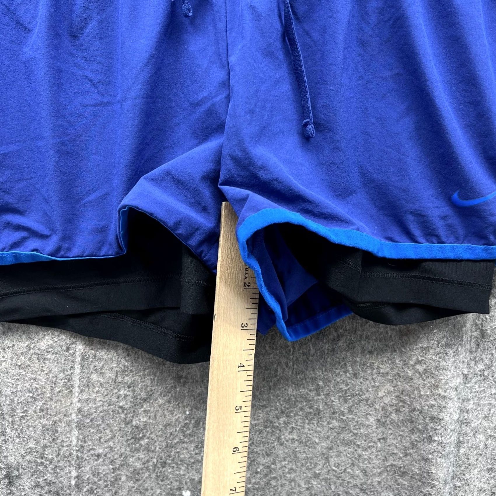 Nike Nike Shorts Women S Blue Athletic Dri Fit Lined Polyester Swoosh, 3 in Inseam, Drawstring, Regular, Gym Training, Activewear Size 28" / US 6 / IT 42 - 6 Thumbnail
