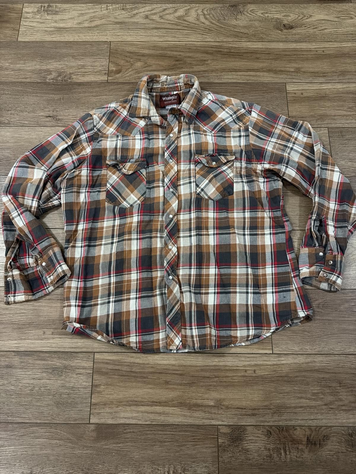 Wrangler Vintage Wrangler Western Cowboy Snap Shirt Plaid 90s Y2K Size US XL / EU 56 / 4 - 1 Thumbnail