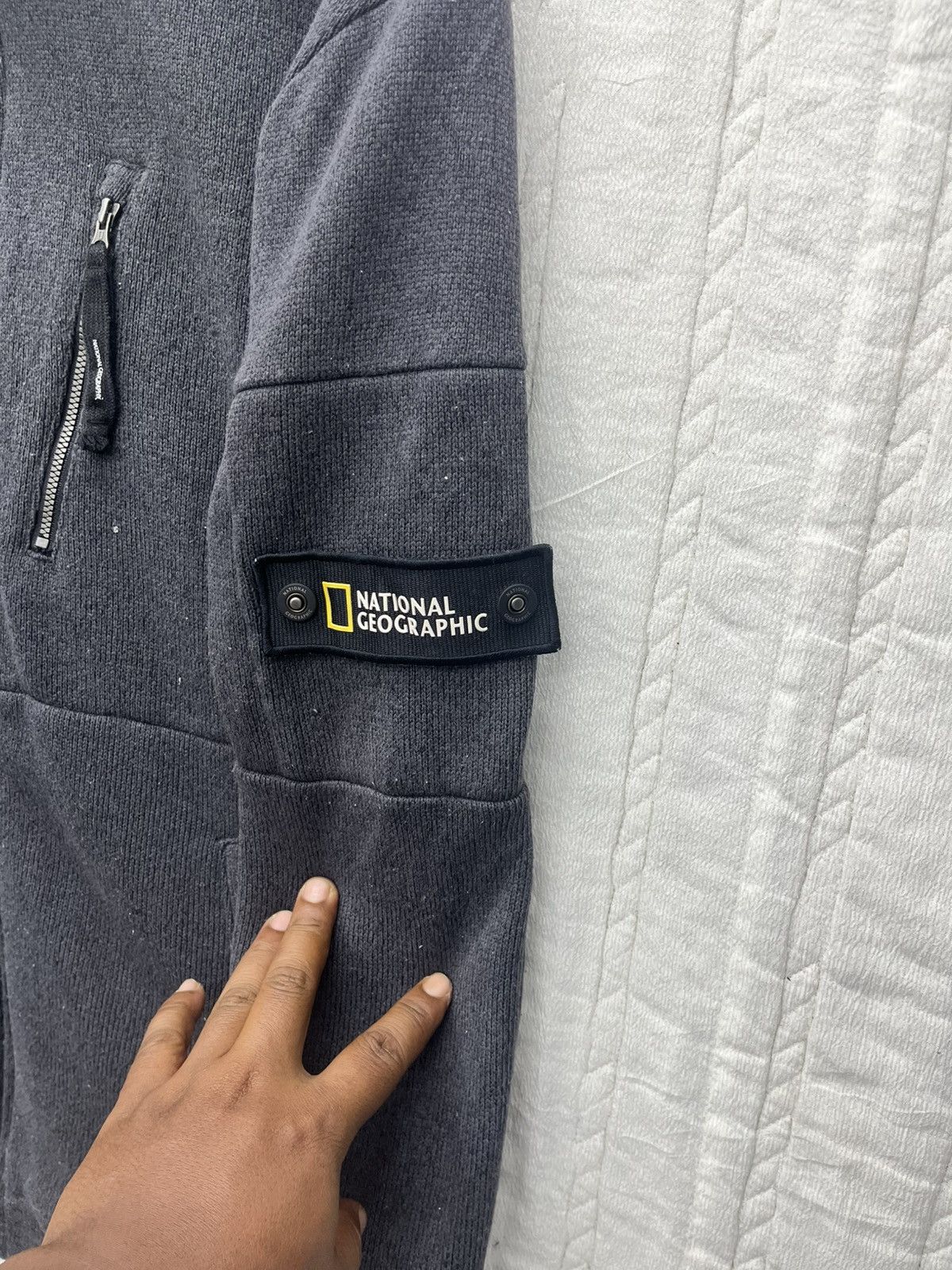Japanese Brand NATIONAL GEOGRAPHIC WAFFLE KNIT FLEECE JACKET Size US S / EU 44-46 / 1 - 4 Thumbnail