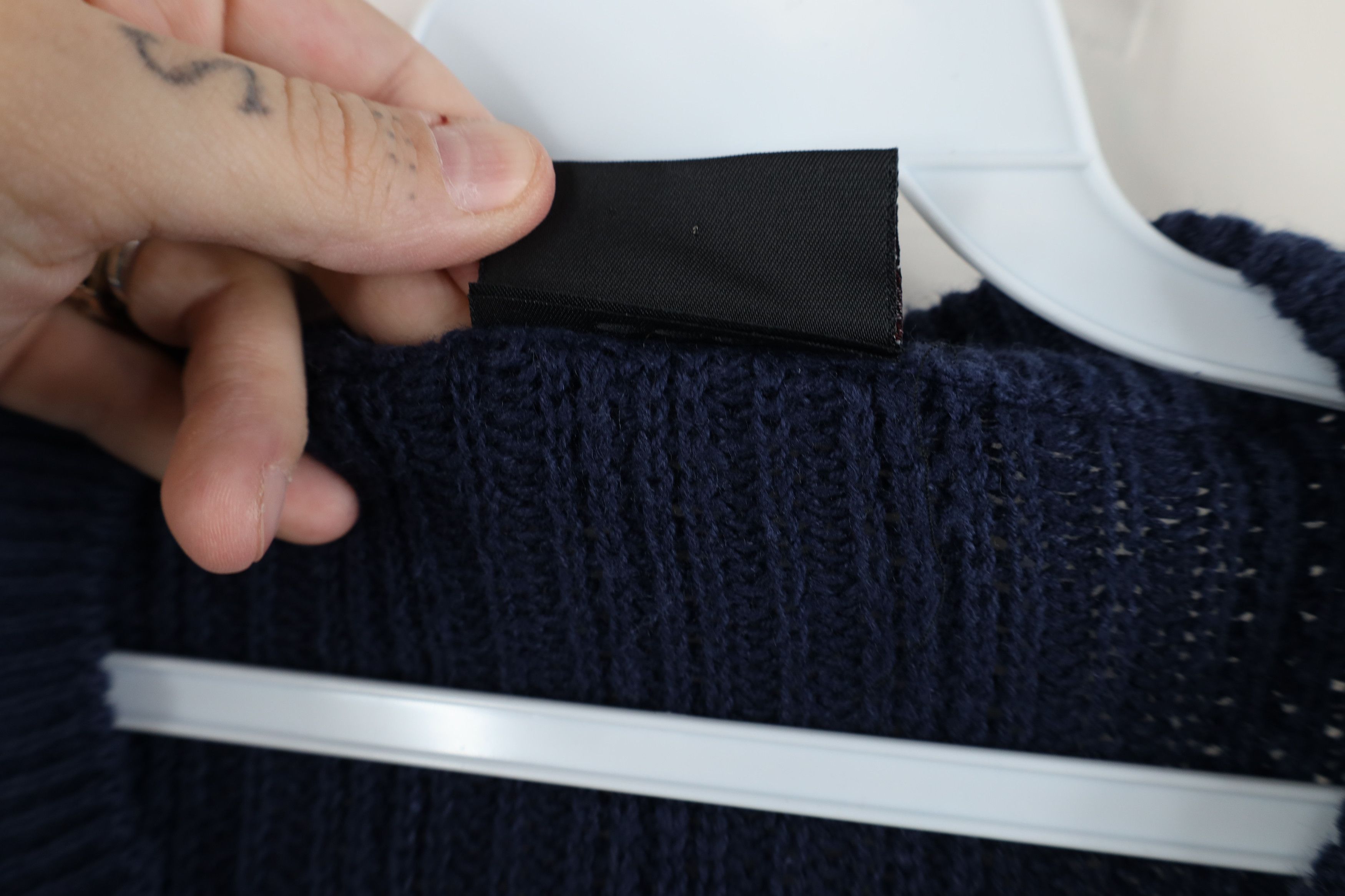 Vintage Vintage 90s Streetwear Ribbed Knit Crewneck Sweater Blue Size US XL / EU 56 / 4 - 7 Thumbnail