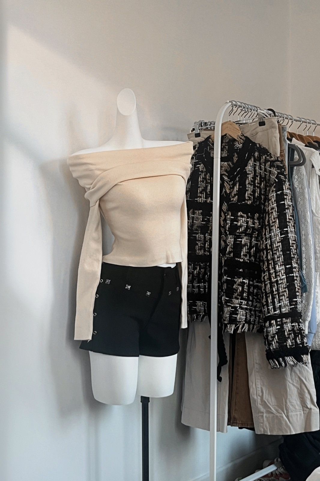 Other × Vintage Softcore one-shoulder knit undershirt sweater women Size S / US 4 / IT 40 - 1 Thumbnail