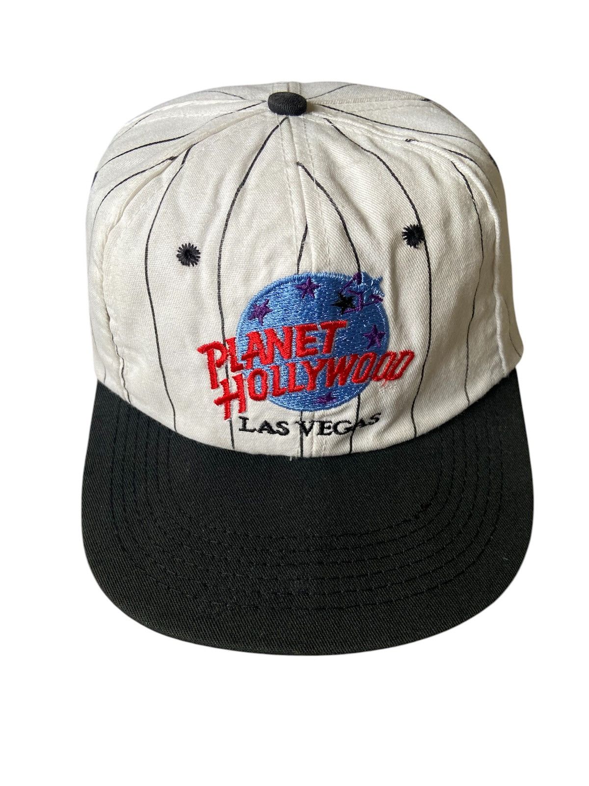 Planet Hollywood × Vintage Vintage 90s Planet Hollywood Las Vegas Pinstripe Hat Size ONE SIZE - 1 Thumbnail