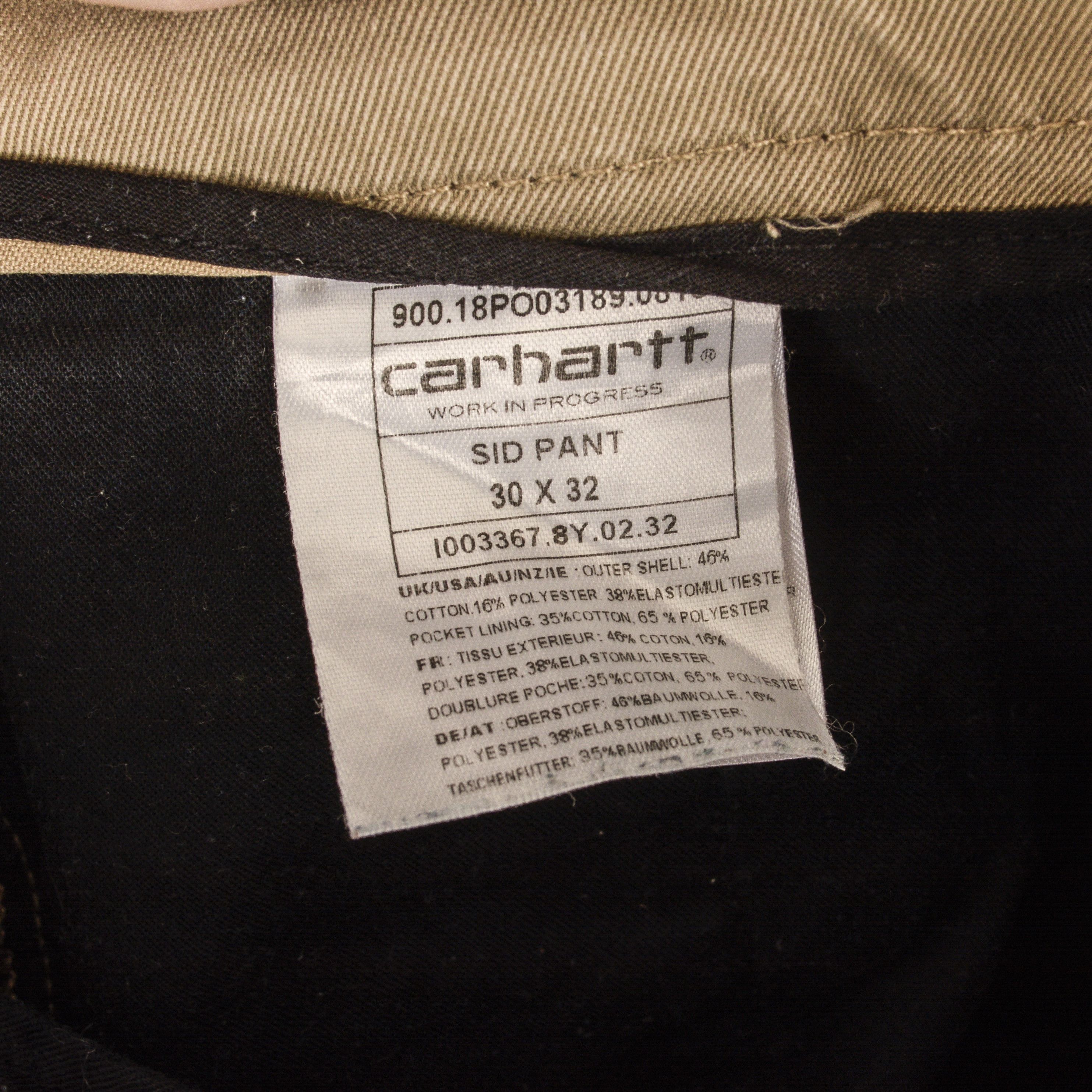 Carhartt Sid Pant Men W30 L32 Slim Tapered Fit Trousers Stretch Beige Size US 30 / EU 46 - 6 Thumbnail