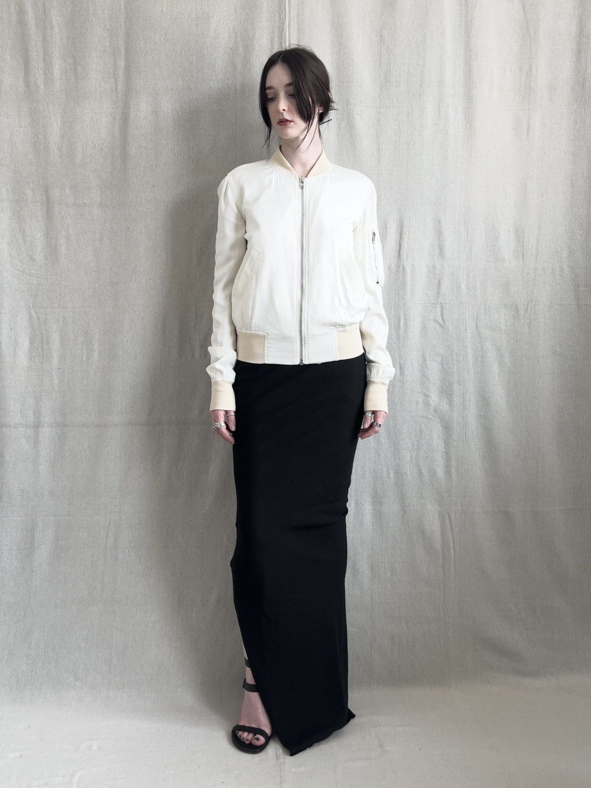 Rick Owens Rick Owens Mainline SS15 “FAUN” Silky Milk MA1 Bomber Size XS / US 0-2 / IT 36-38 - 5 Thumbnail