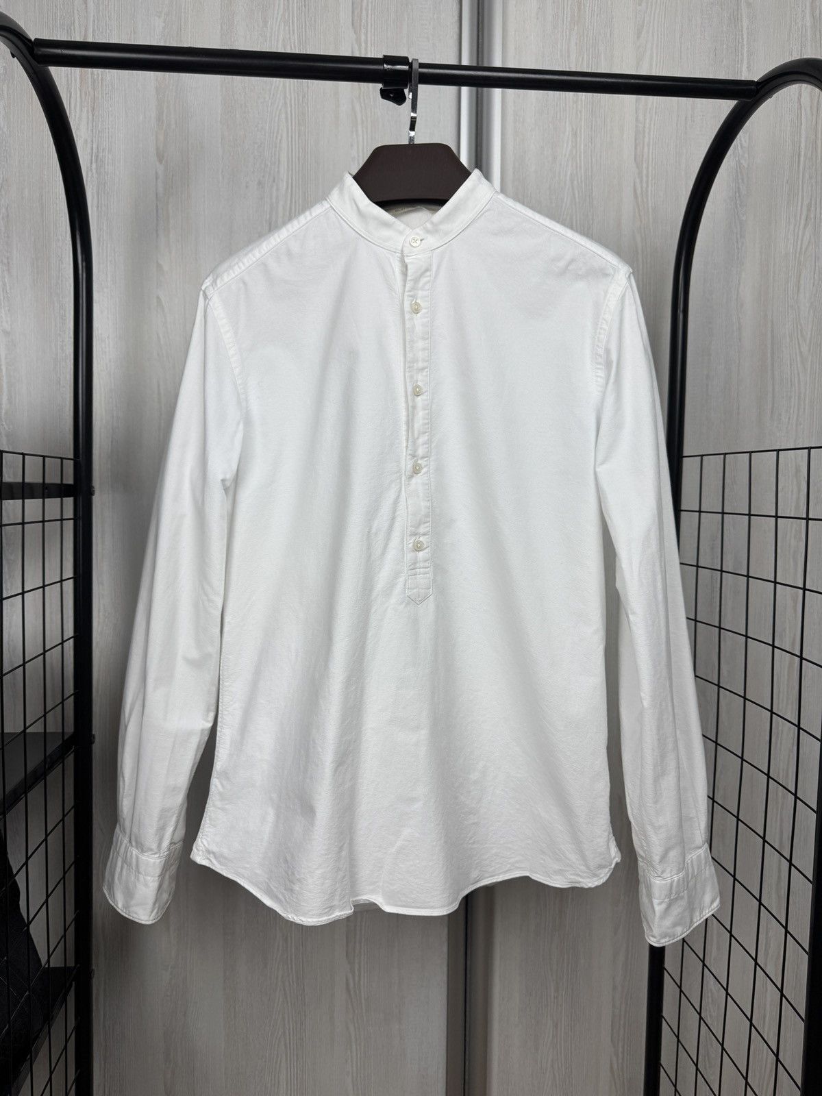 Suitsupply Suitsupply white half button collarless slim fit shirt Size US M / EU 48-50 / 2 - 3 Thumbnail