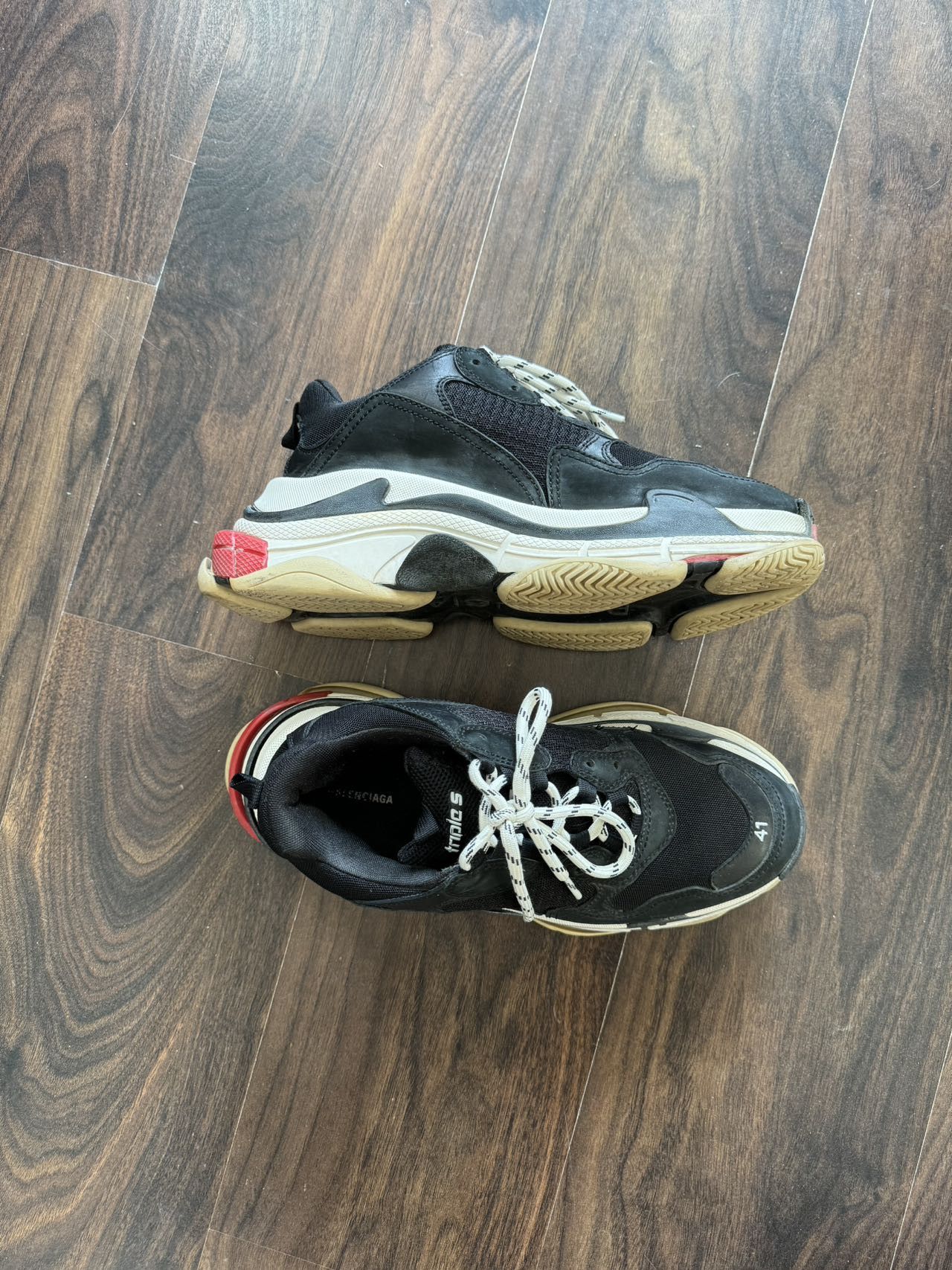Balenciaga Balenciaga Triple S Sneaker Black Red 41 Size US 8 / EU 41 - 4 Thumbnail