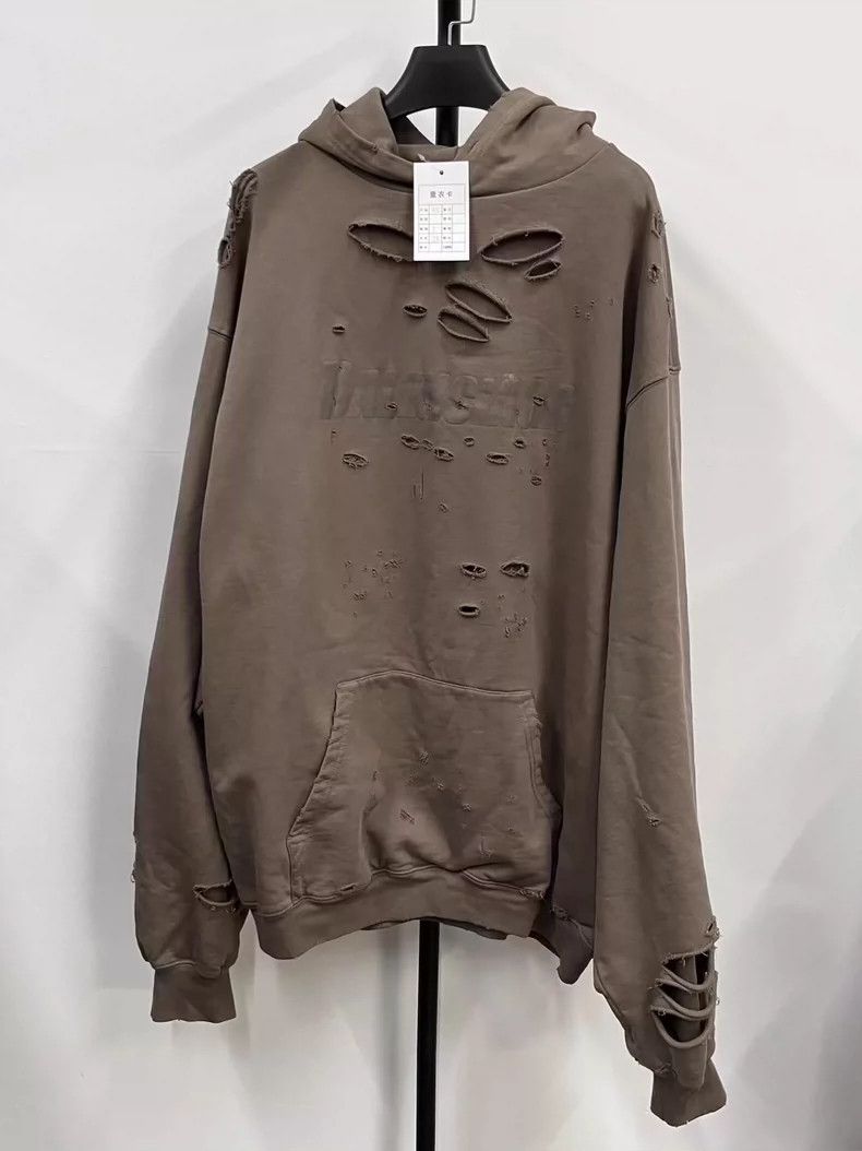 Balenciaga Balenciaga FW22 Letter Logo Printed Ripped Hoodie Size US XS / EU 42 / 0 - 1 Thumbnail