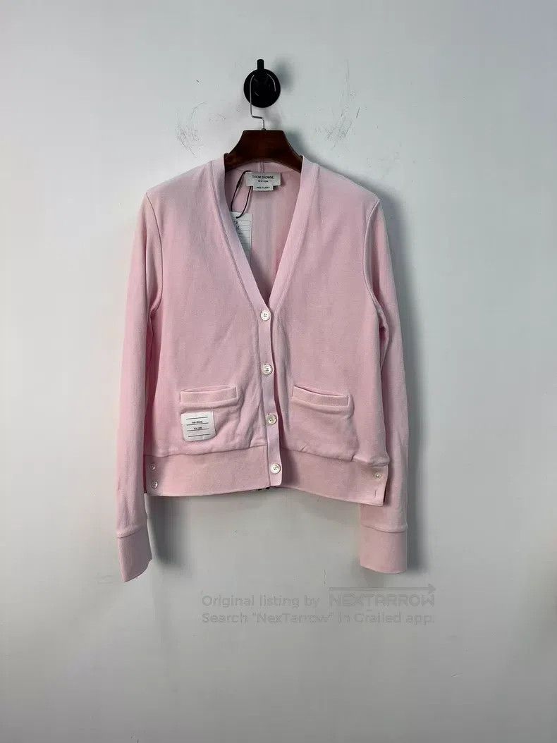 Thom Browne Thom Browne Cherry Blossom Pink Knit Cardigan Size US S / EU 44-46 / 1 - 1 Thumbnail