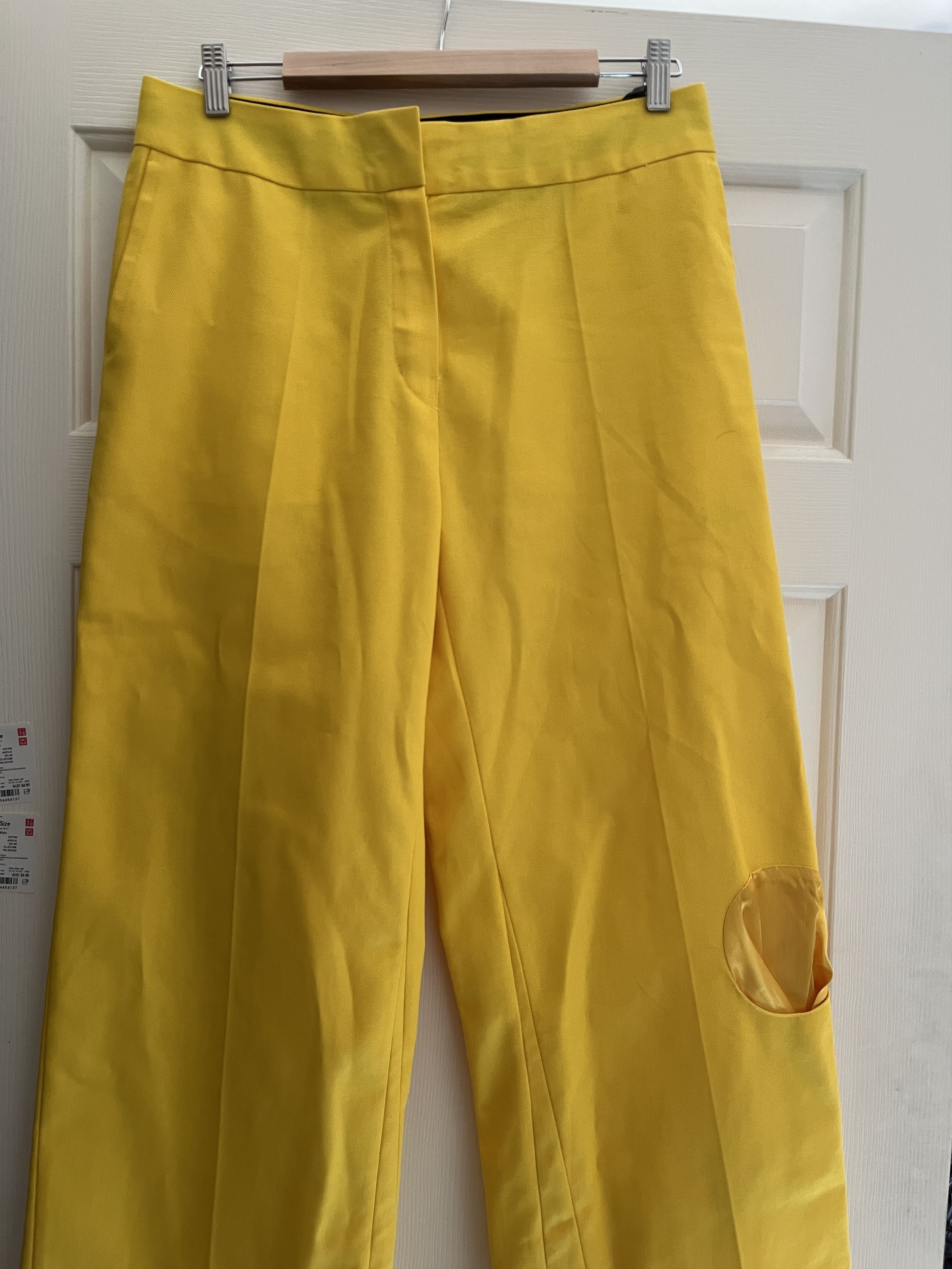 Raf Simons Raf Simons Cutout-pockets Wide-leg Trousers - Yellow Size US 38 / EU 54 - 1 Thumbnail