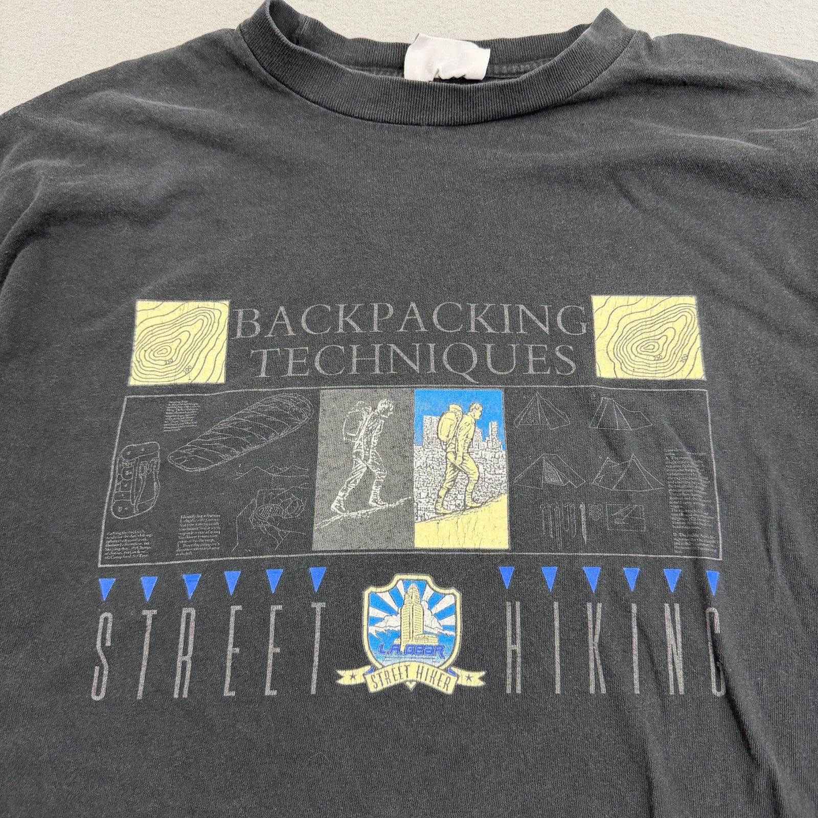 Vintage Vintage Backpacking Techniques Shirt Men's XL Black 90s Size US XL / EU 56 / 4 - 3 Thumbnail