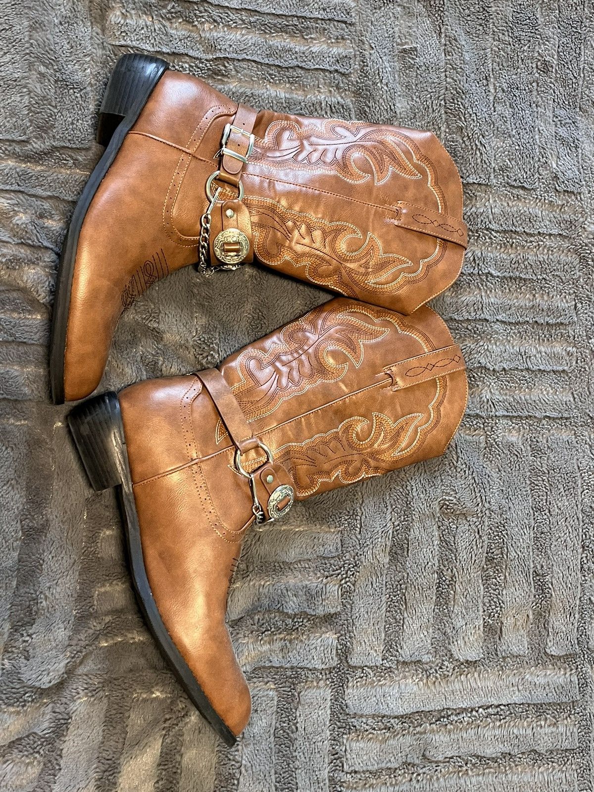 Other Vintage Brown Cowboy Boots with Details Size US 11 / IT 41 - 5 Thumbnail