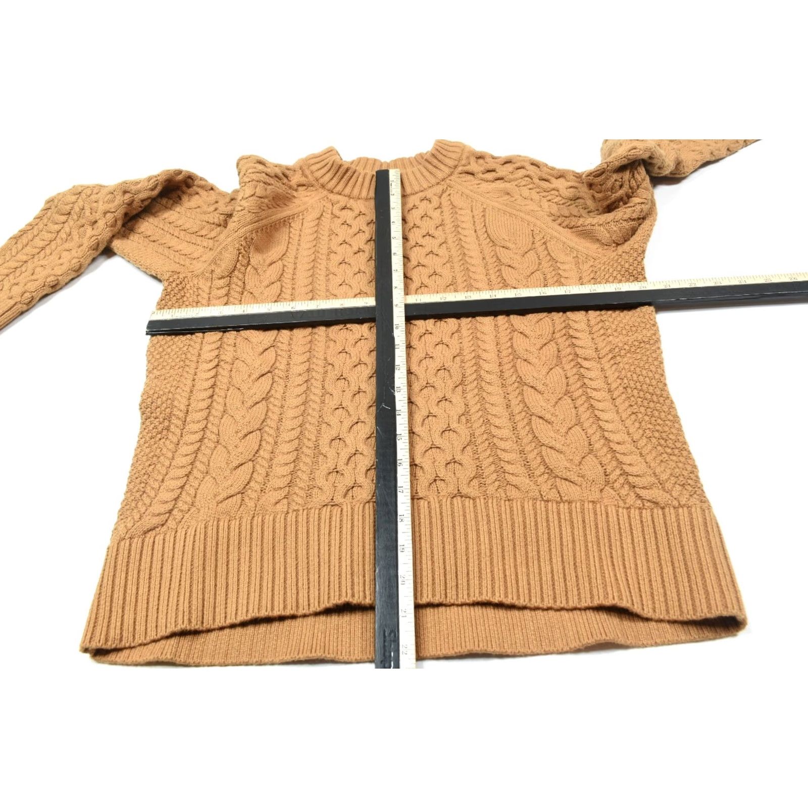 J.Crew J.Crew Cableknit Sweater Brown Cotton Long Sleeve Pullover Relaxed Womens Small S Crew Neck Casual Knit Pullover Winter Fall Spring Womens Size S / US 4 / IT 40 - 7 Thumbnail