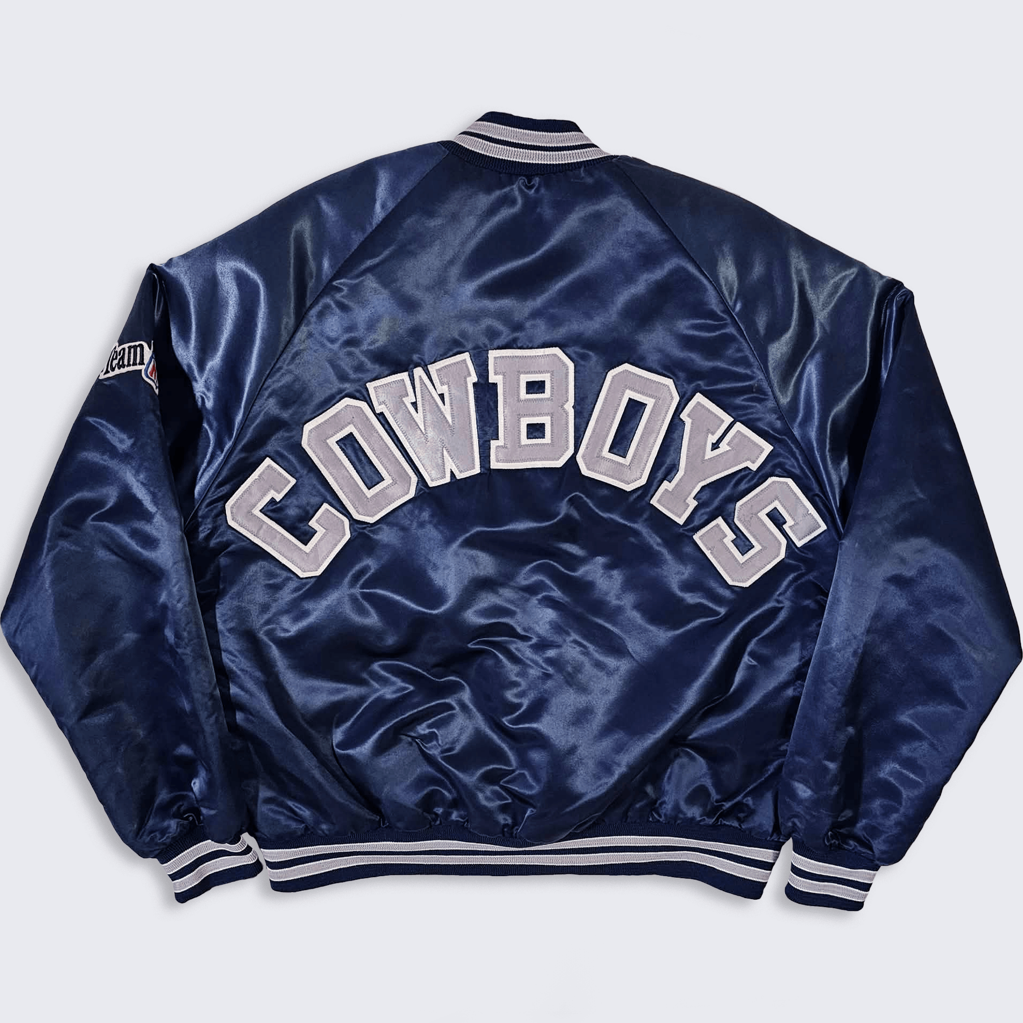 Dallas Cowboys Vintage 80s Chalk Line Satin Bomber Jacket