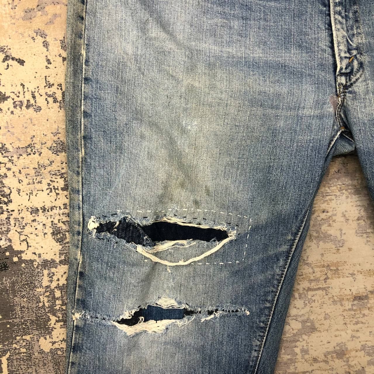 Levi's × Levi's Vintage Clothing P776 RARE VTG LEVI'S TALON BUTTON NOM 8 RIPPED JEANS Size US 42 / EU 58 - 8 Thumbnail