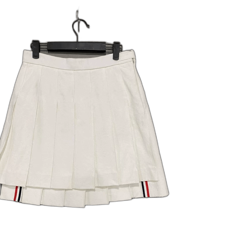 Thom Browne Classic White Pleated Skirt by Thom Browne Size 40" / US 18 - 1 Thumbnail