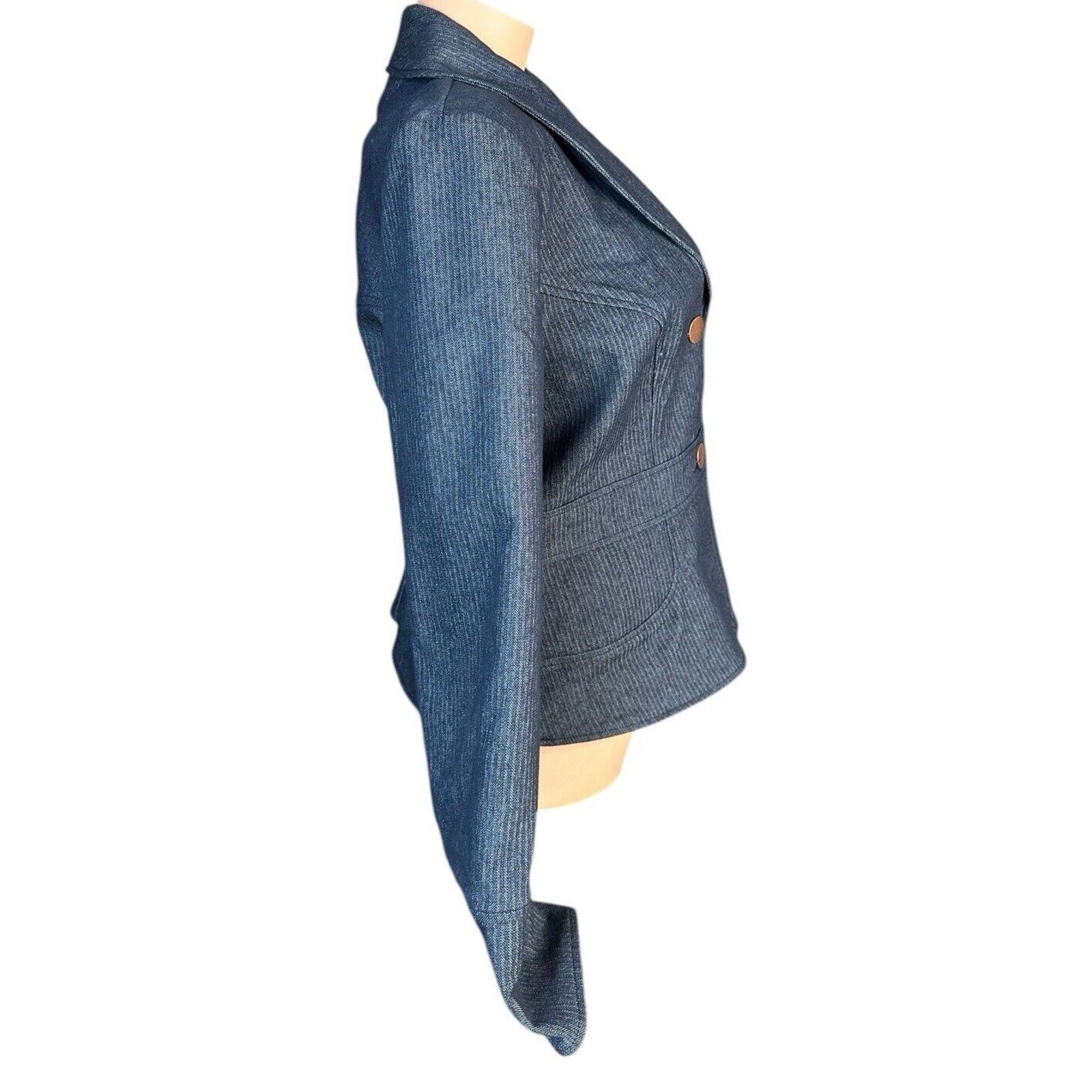 Other View Walter Blue Herringbone Denim Trouser Jeans Blazer 10 L Size 32" / US 10 / IT 46 - 14 Thumbnail