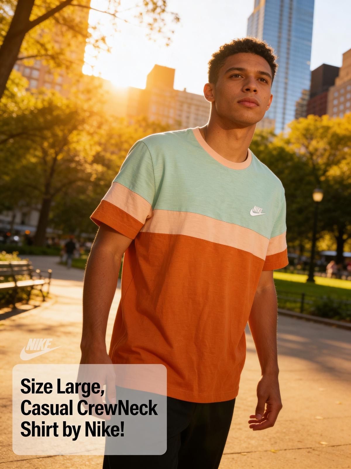 Nike Nike Casual Crew Neck Colorblock Shirt Size Large Size US L / EU 52-54 / 3 - 2 Thumbnail