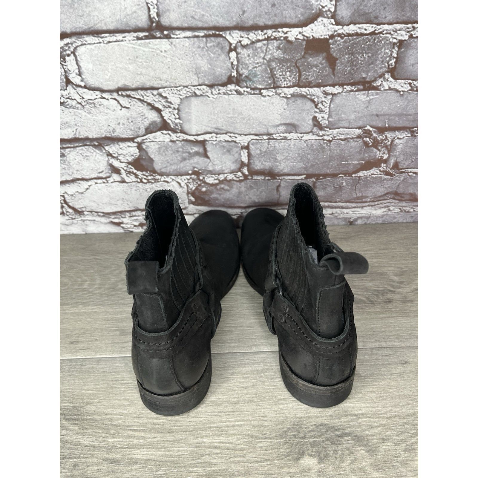 Allsaints AllSaints Italy Black Leather Harness Ankle Chelsea Boots Wo Size US 6.5 / IT 36.5 - 4 Thumbnail