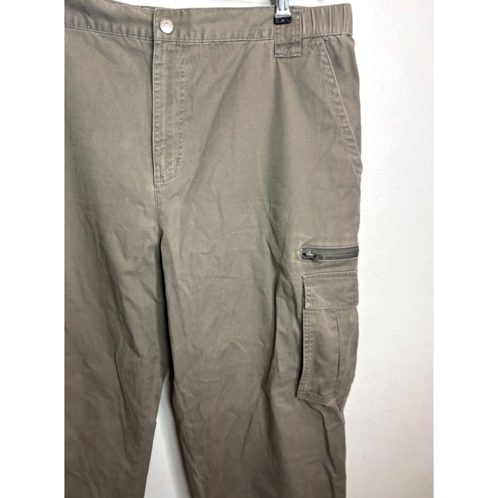 Vintage Columbia Cargo Pants Baggy Mens Size L Green 90s Outdoor Workwear Canvas Pant Size US 33 - 2 Thumbnail