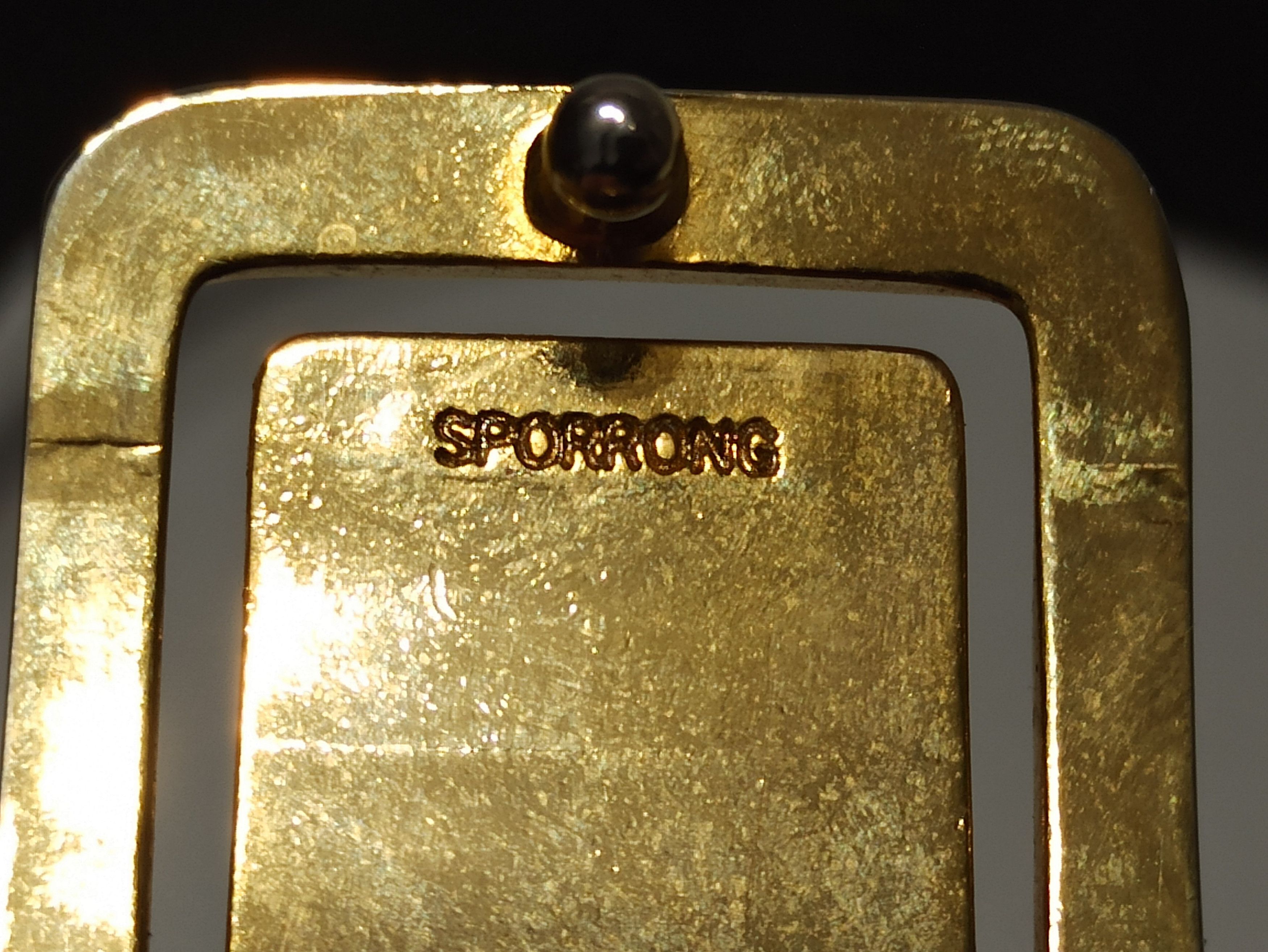 Designer × Leather × Vintage Sporrong Vintage Black Leather Belt with Gold-Toned Buckle Size ONE SIZE - 4 Thumbnail