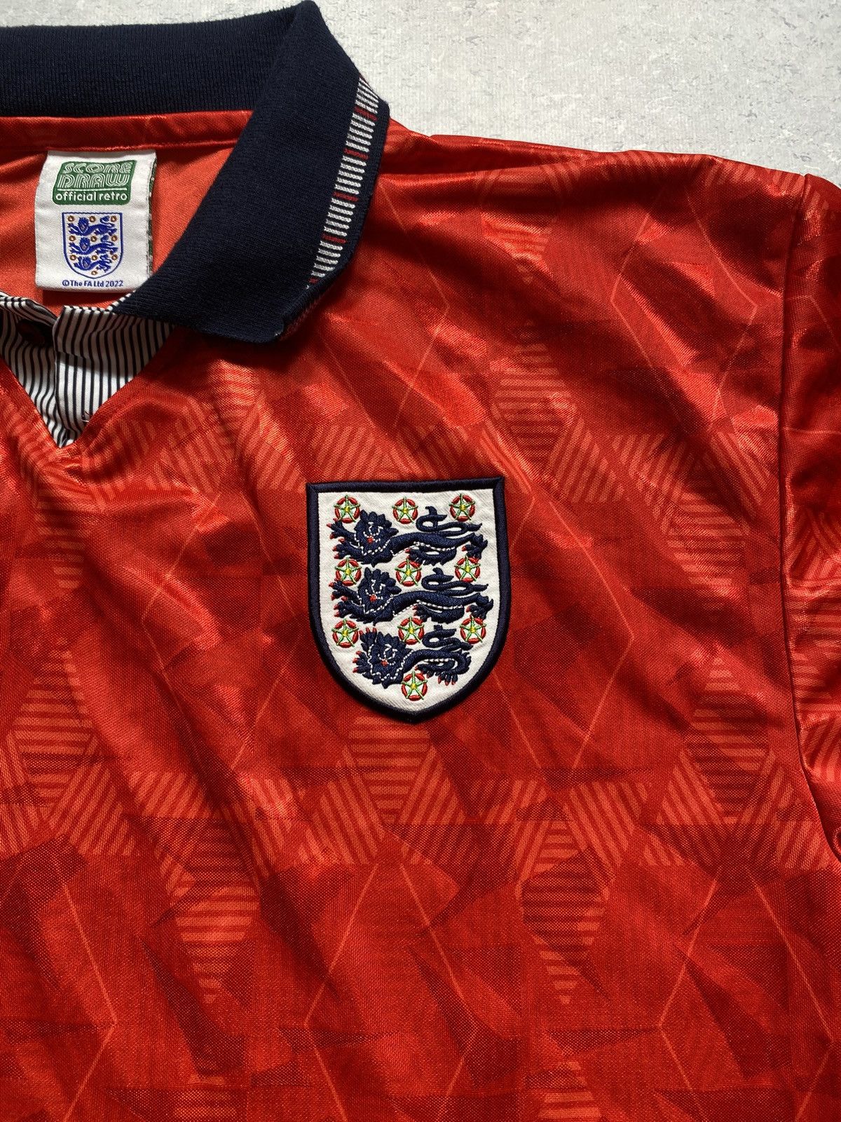 Other Score Draw England 1990 Mash Up Retro Football Shirt Size US L / EU 52-54 / 3 - 3 Thumbnail