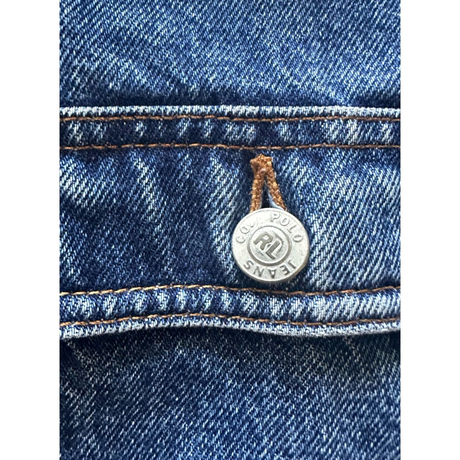 Polo Ralph Lauren VINTAGE Polo Jeans Co Ralph Lauren Men Jacket Denim Size L Blue Bomber 90s Classic Trucker Denim Jacket Size US L / EU 52-54 / 3 - 2 Thumbnail