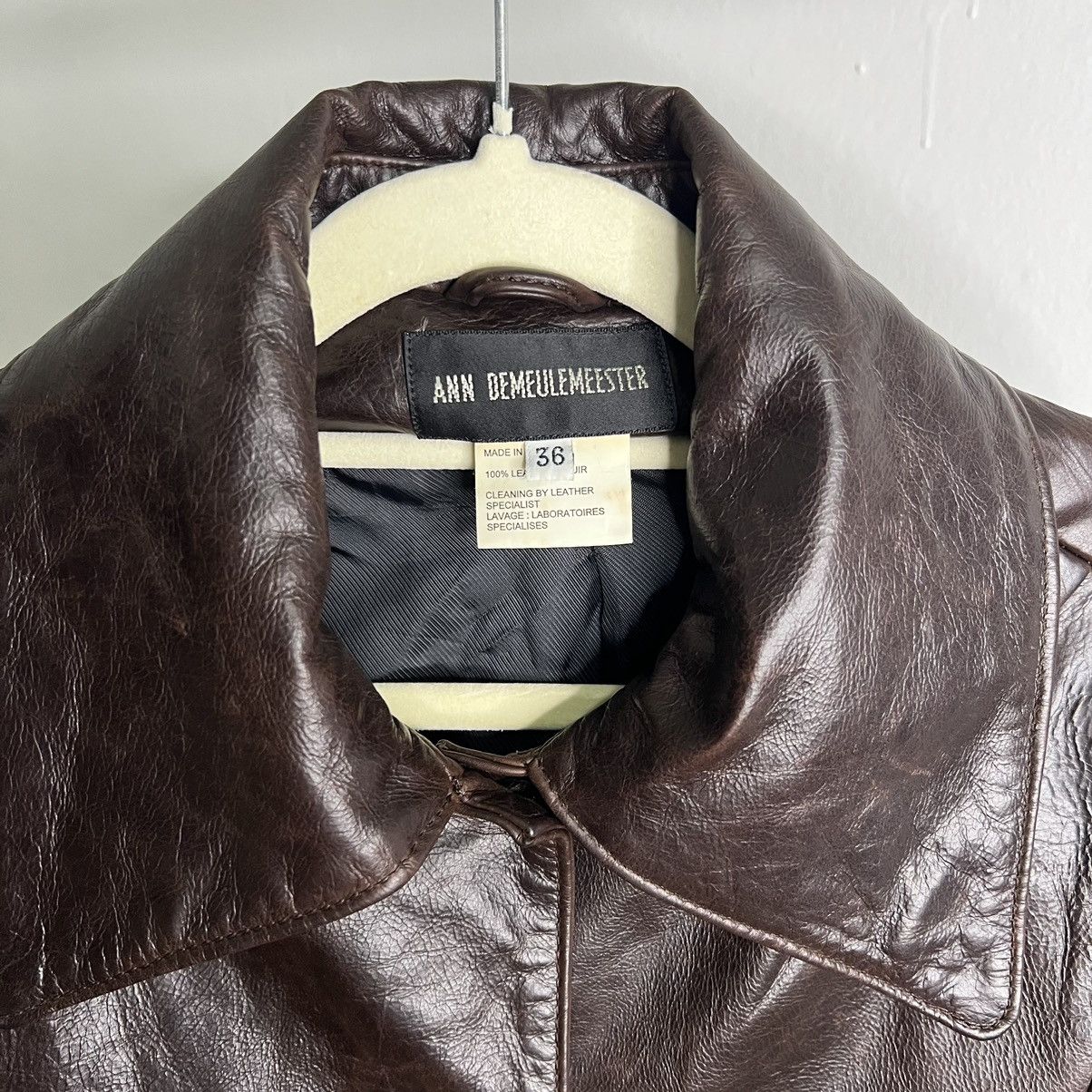 Ann Demeulemeester Ann Demeulemeester Brown Leather Trench Coat Size US S / EU 44-46 / 1 - 3 Thumbnail