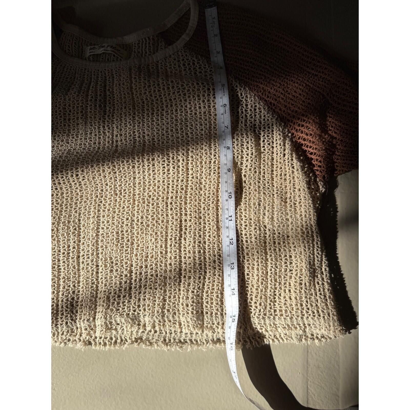 Free People We The Free Free People Cotton Open Knit Raglan Crop Top S Size S / US 4 / IT 40 - 6 Thumbnail