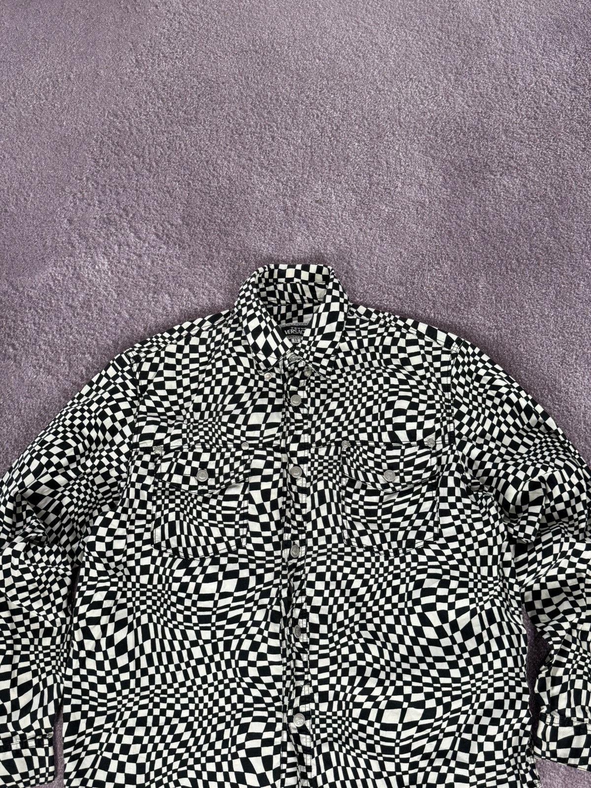 Versace Vintage Versace Italian 00s Button Up Shirt Size M / US 6-8 / IT 42-44 - 2 Thumbnail