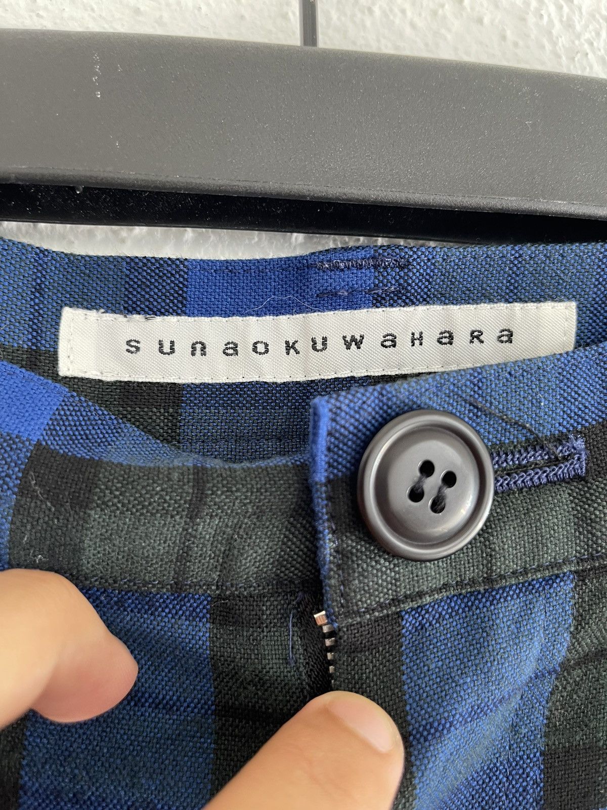 Issey Miyake × Japanese Brand × Le Grande Bleu (L.G.B.) Sunao Kuwahara Plaid Checkered Blue Pants Size US 30 / EU 46 - 4 Thumbnail