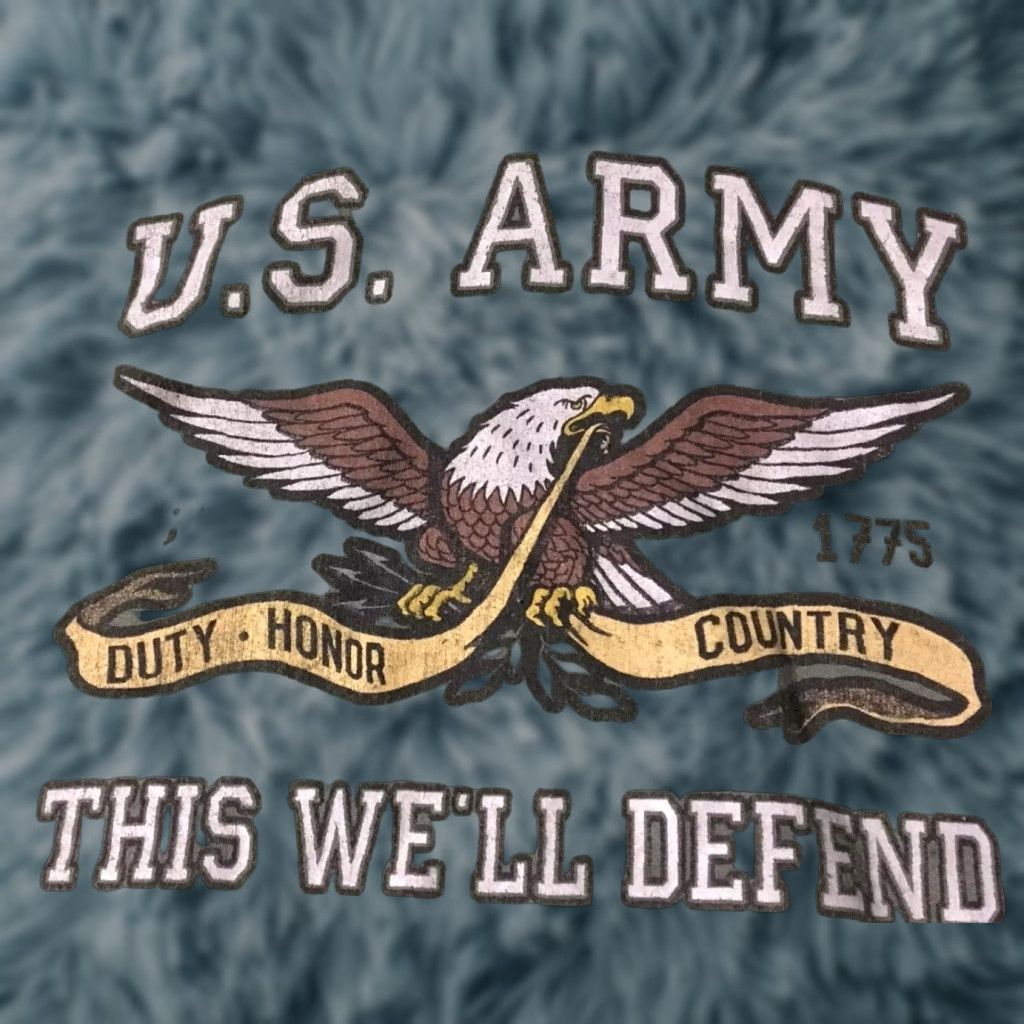 Vintage VINTAGE US Army Bald Eagle Faded Distressed Hoodie Sweatshirt Grunge Punk 90s Military Army Green Large Mens Size US L / EU 52-54 / 3 - 1 Thumbnail