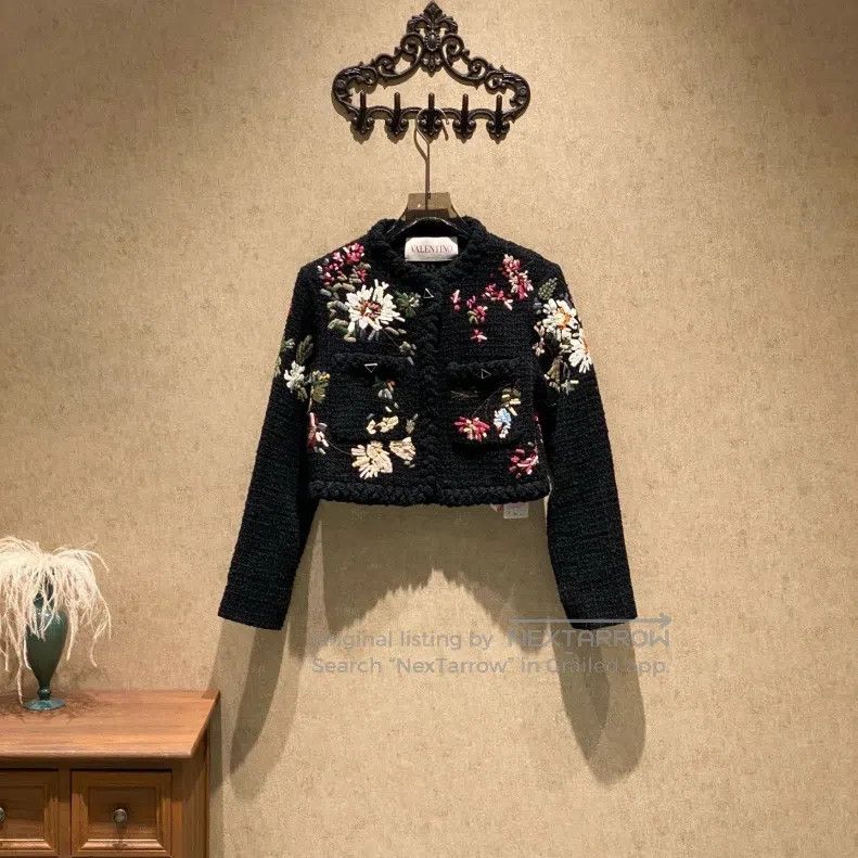 Valentino Valentino Floral embroidered tweed coat Size XXS / US 00 / IT 34 - 1 Thumbnail