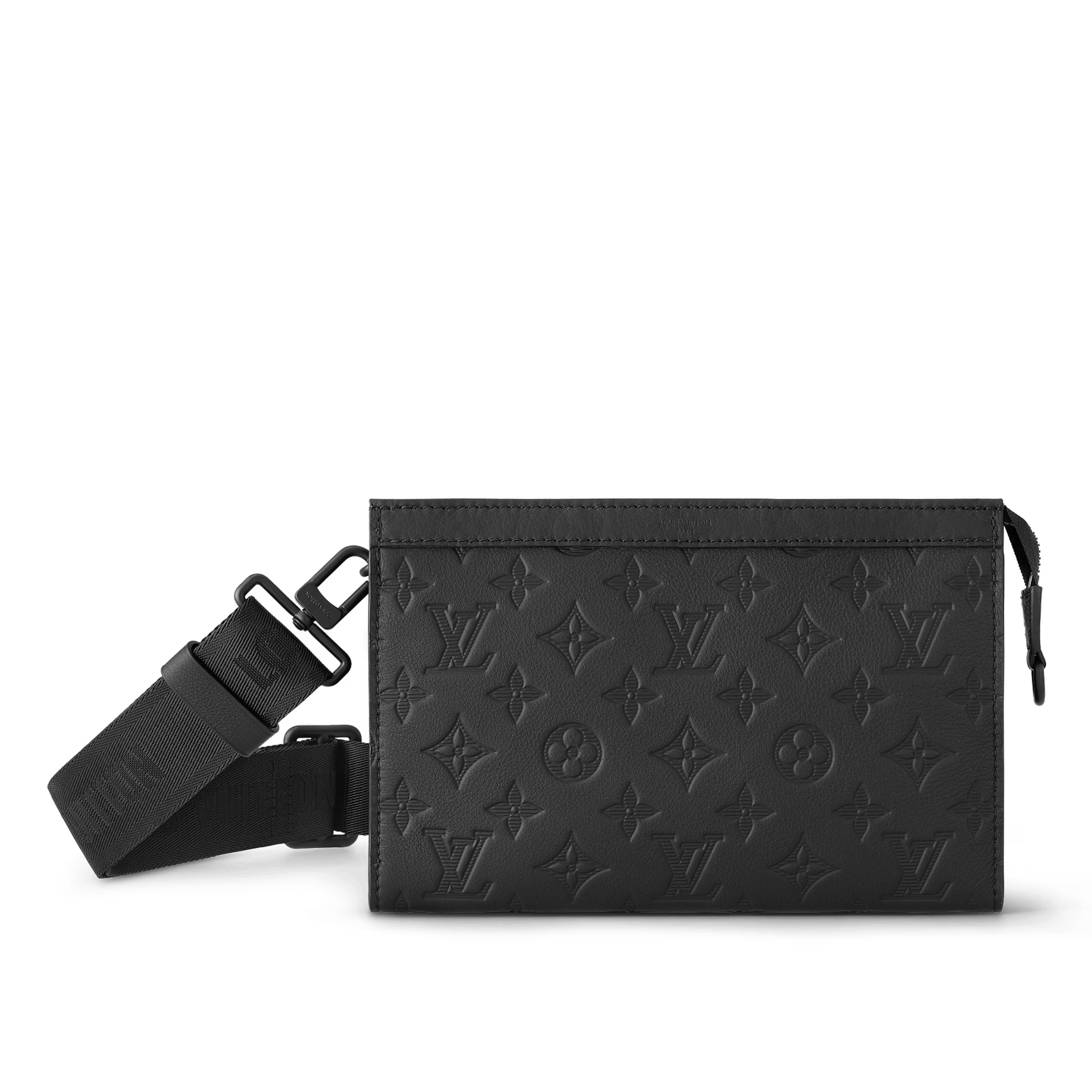 Leather x Louis Vuitton Gaston Wearable Wallet Messenger Bag Black M81115, Men's