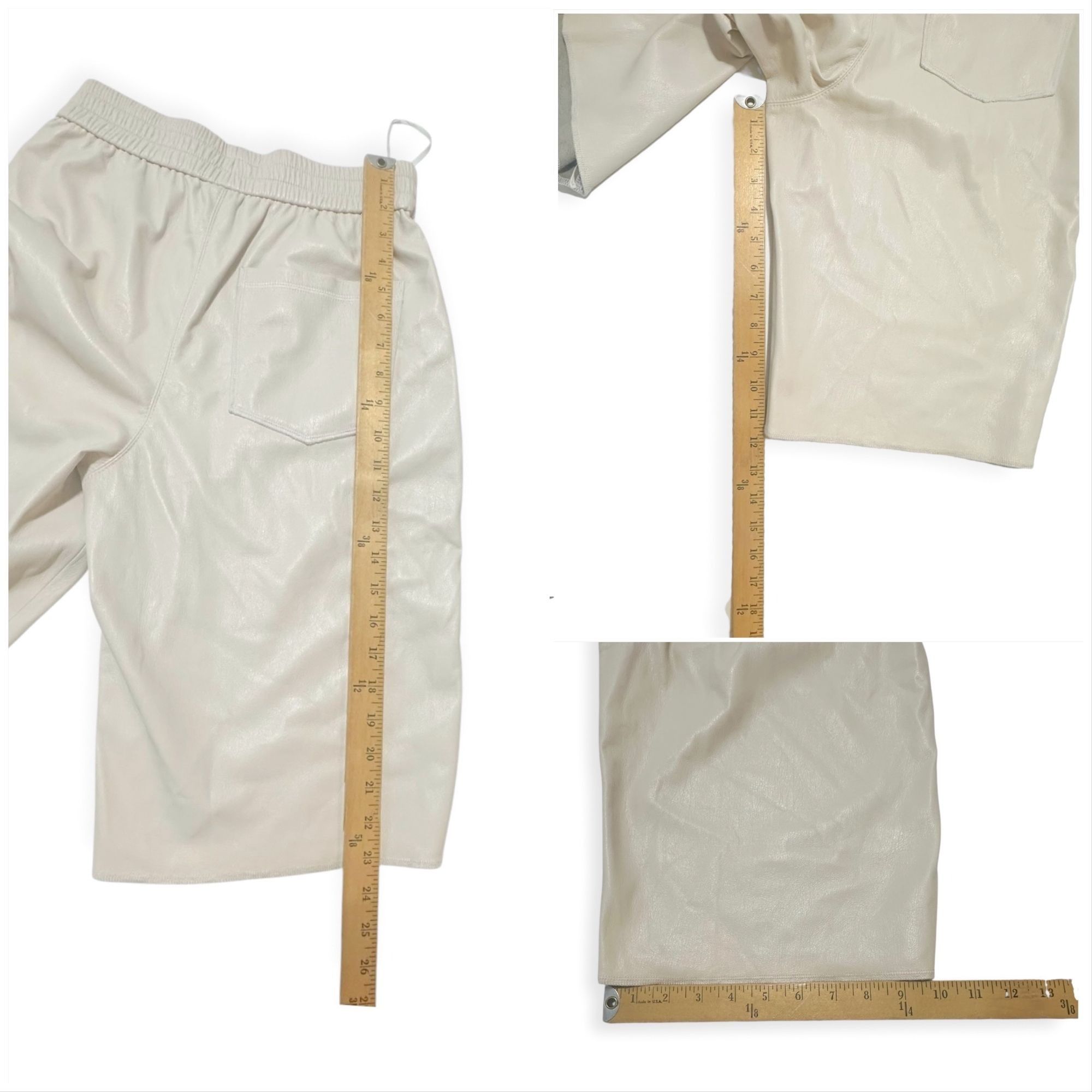 Nanushka Nanushka Yolie Vegan Leather Long Shorts – Off White Size S Size 24" / US 00 / IT 34 - 11 Thumbnail