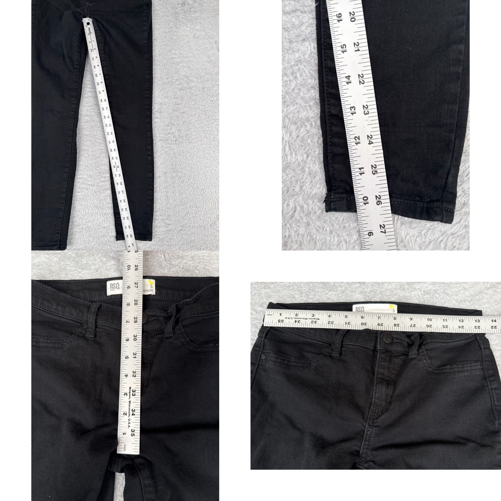 Rsq RSQ Jeans Juniors Black Denim Skinny Low Rise 5 26x27 5-Pocket Design Cotton Blend Medium Wash Jeans Womens Girls Size 27" / US 4 / IT 40 - 8 Thumbnail