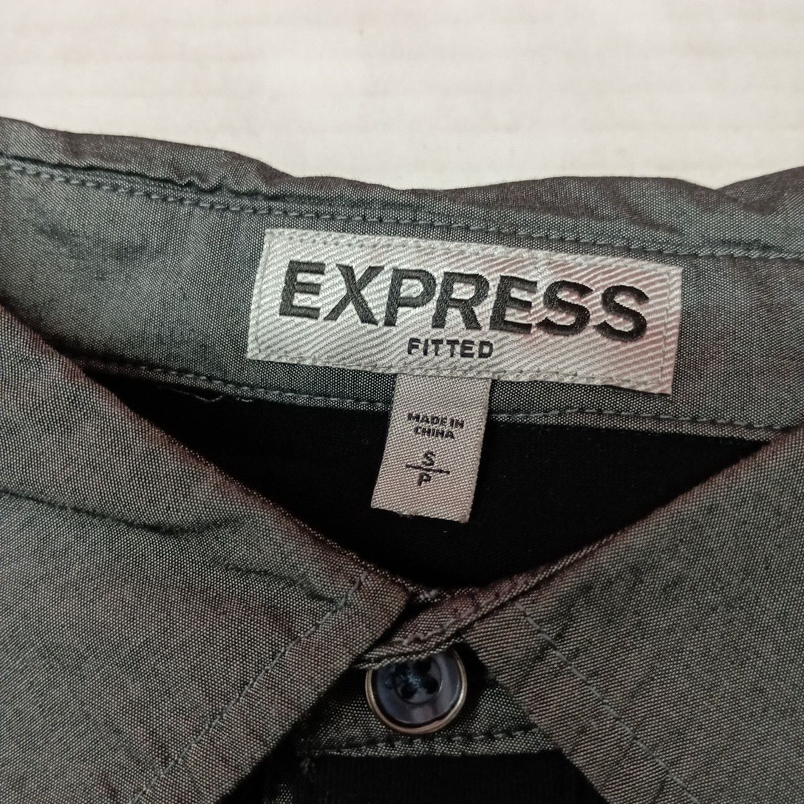 Express Express Fitted Polo Shirt Men's S Black Collar Cotton Blend Size US S / EU 44-46 / 1 - 3 Thumbnail