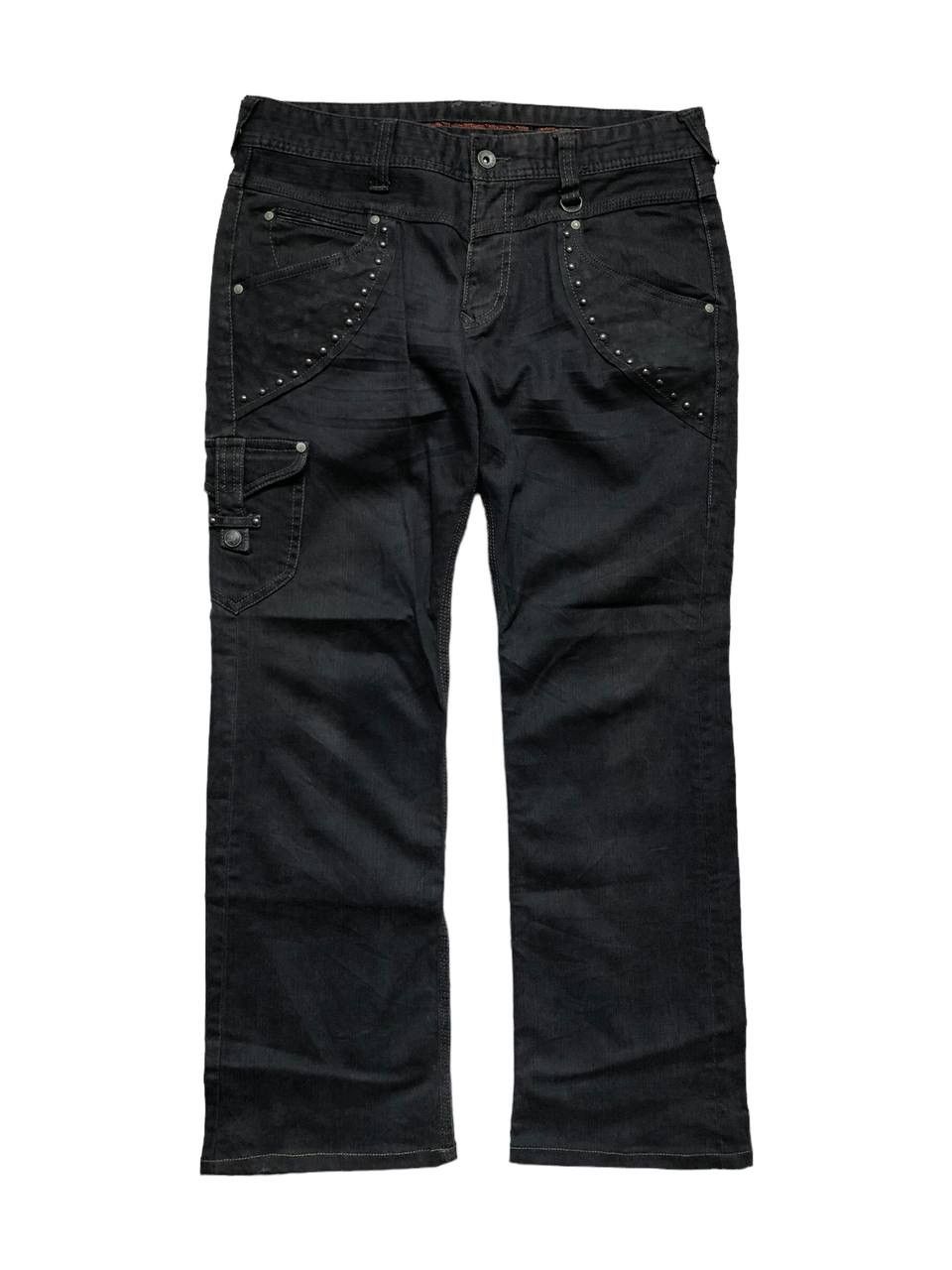 image of If Six Was Nine x Le Grande Bleu L G B Nicole Club For Men Studded Leather Pocket Flare Denim Pants